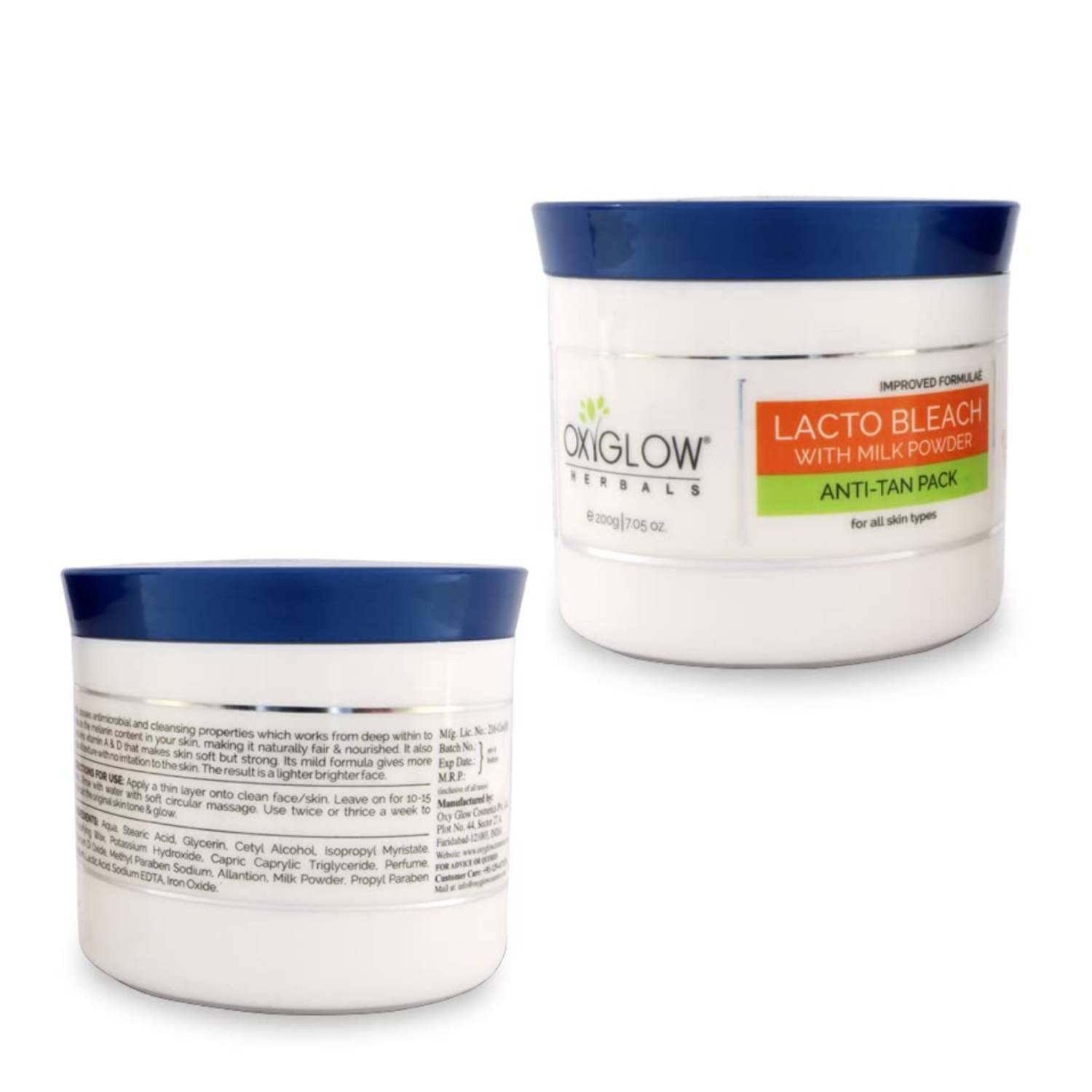 Oxyglow Herbals Golden Glow Lacto Bleach with Milk - 200g Skin Whitening Cream for Men & Women | Brightens & Evens Skin Tone | Perfect for Face, Arms & Body Care