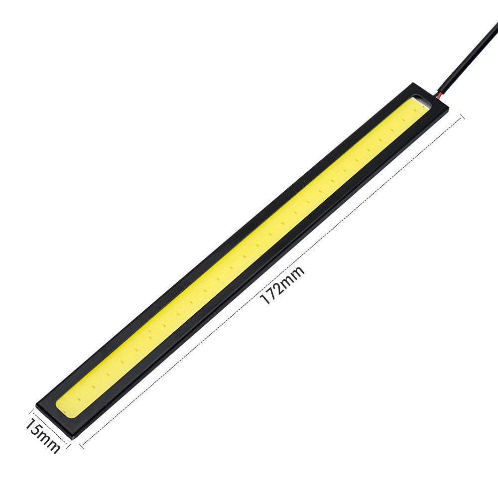 2/4/6 Pack Universal Waterproof 12V LED Daytime Running Lights - Super Bright COB LED Strip Lights for Cars & Trucks - Perfect for Fog Lights, Off-Roading & Night Driving