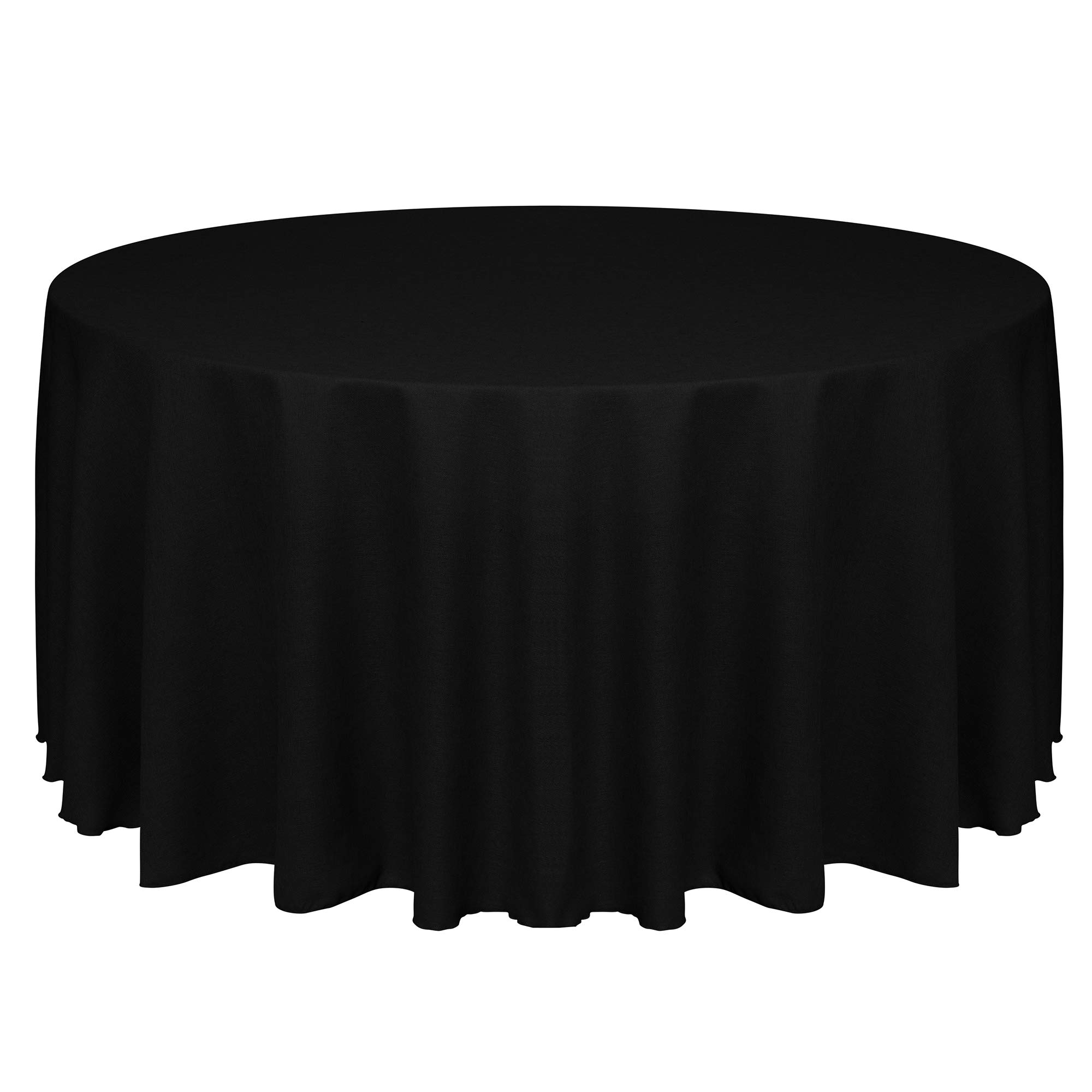 Premium 2-Pack Faux Burlap Round Tablecloth - 120-Inch Havana Style Basket Weave Design in Black - Perfect for Weddings, Banquets, and Elegant Dining Events