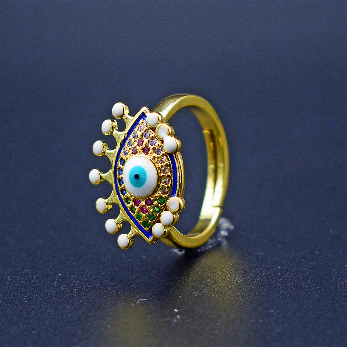 Elegant Bronze Zirconium Eye Shape Ring for Women - Boho Chic Jewelry Gift for Valentine's Day, Anniversary & Special Occasions