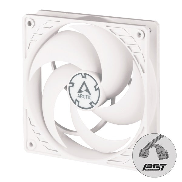 ARCTIC P12 PWM PST 120mm White Case Fan - High Performance Cooling for PC, Gaming Rig & Computer Case - Quiet Operation & PWM Control