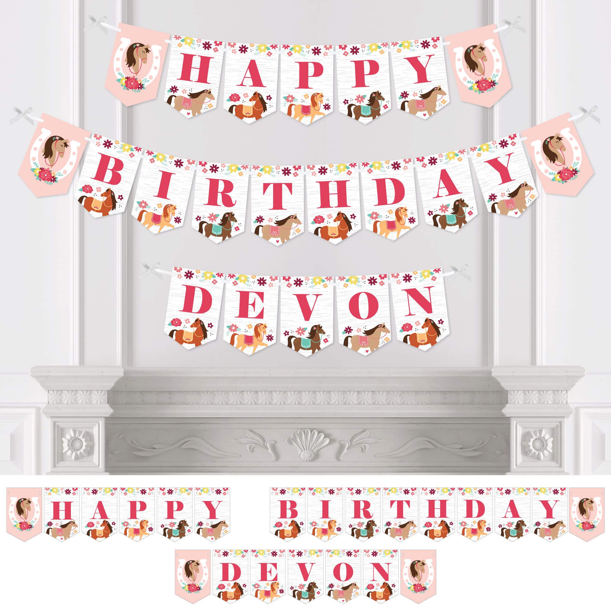 Personalized Run Wild Horses Birthday Banner - Custom Name Pony Party Decorations for Kids - Perfect for Birthday Celebrations, Baby Showers & Nursery Decor