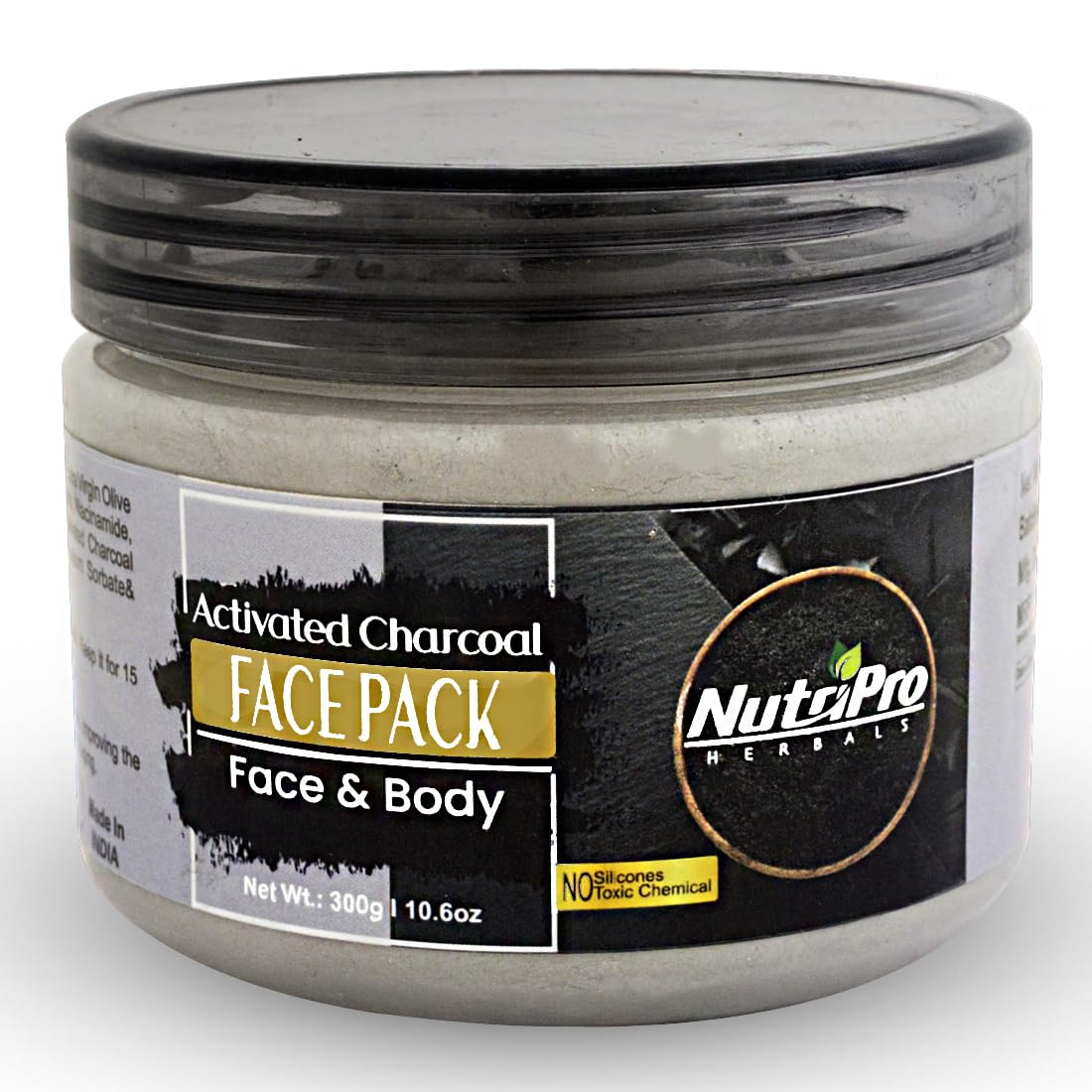 NutriPro Charcoal Face Mask 300gm - Deep Cleansing, Detoxifying & Skin Revitalizing Treatment for All Skin Types | Purifies, Rejuvenates & Brightens Dull Skin | Perfect for Daily Skincare Routine & Spa Nights