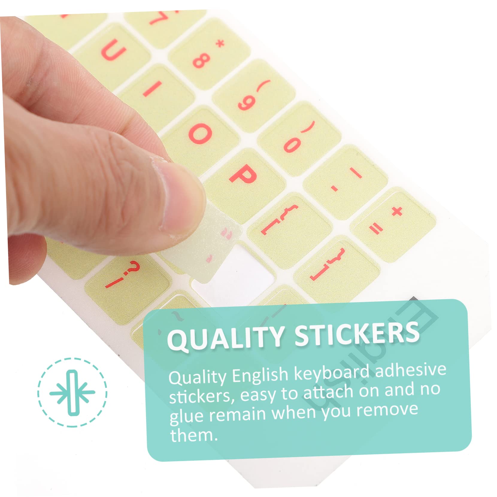 Lurrose 2-Pack Universal Laptop Keyboard Stickers - English Letter ABS Decorative Film for Notebook & Computer (Perfect for Work, Gaming & Travel)