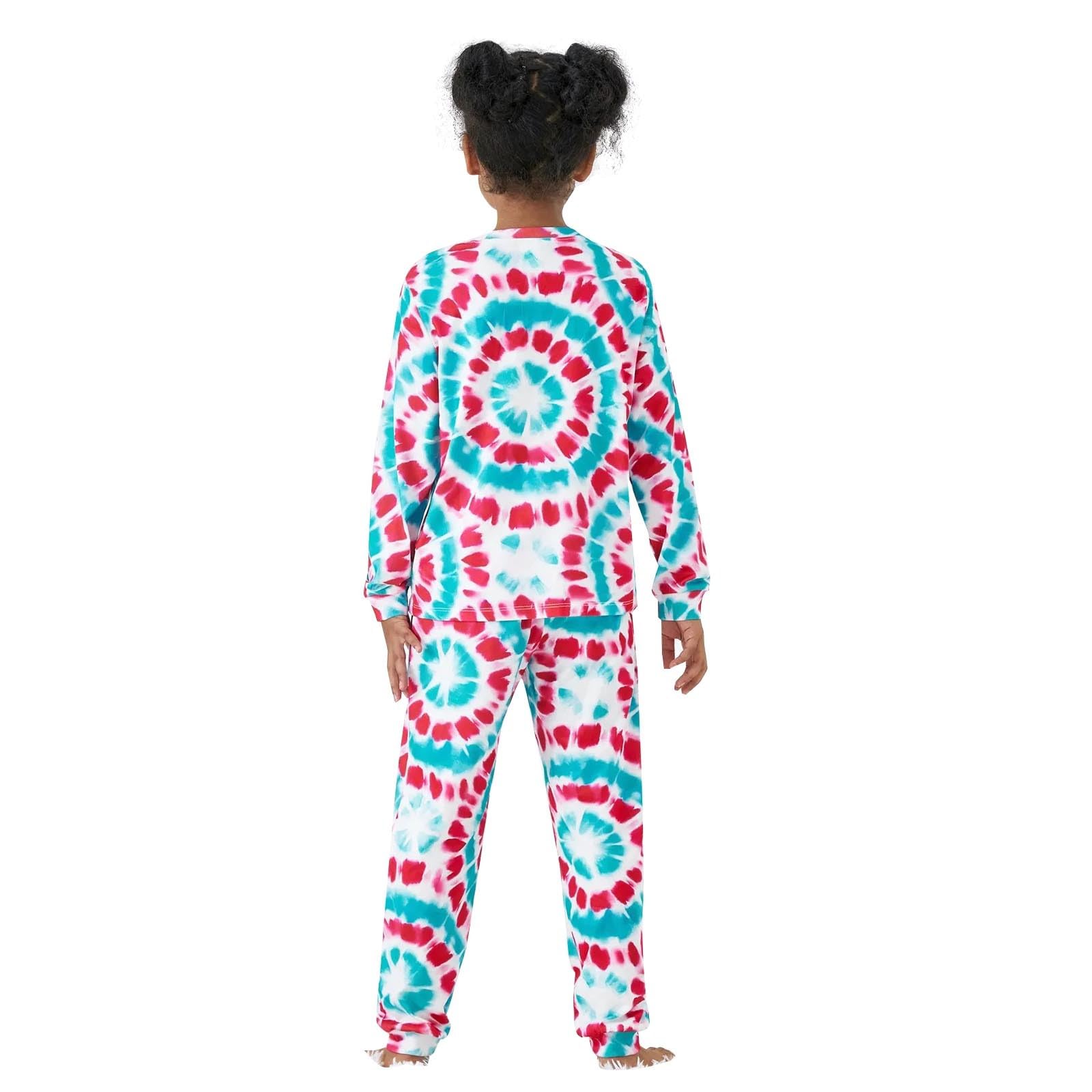 Festive Matching Family Christmas Pajama Sets - Tie Dye Holiday Pjs with Snowman Print, Long Sleeve Sleepwear for Cozy Winter Nights & Holiday Gatherings - Perfect for Family Photos, Christmas Morning & Festive Lounging