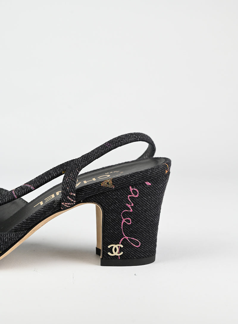 Chanel Denim Blue Slingback Heels - Size 36 | Women's Luxury Fashion Shoes for Work, Party & Special Occasions