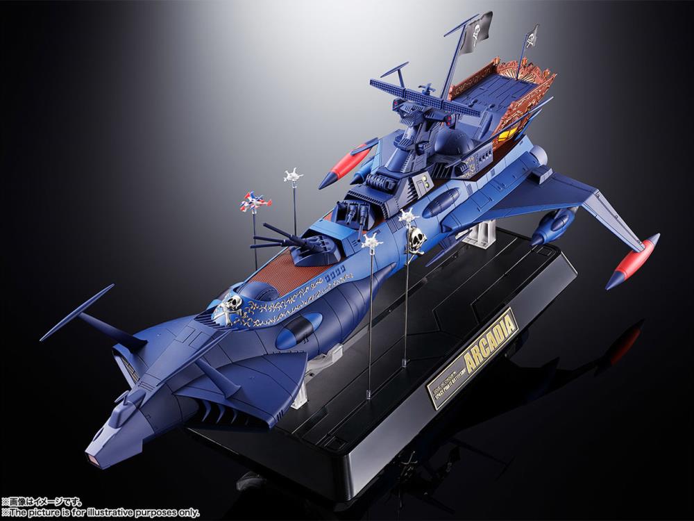 Bandai Soul of Chogokin GX-93 Space Pirate Captain Harlock Arcadia Battleship Action Figure - Collectible Anime Robot Toy for Display & Gifts | Anime Merchandise, Sci-Fi Decor, Collector's Item