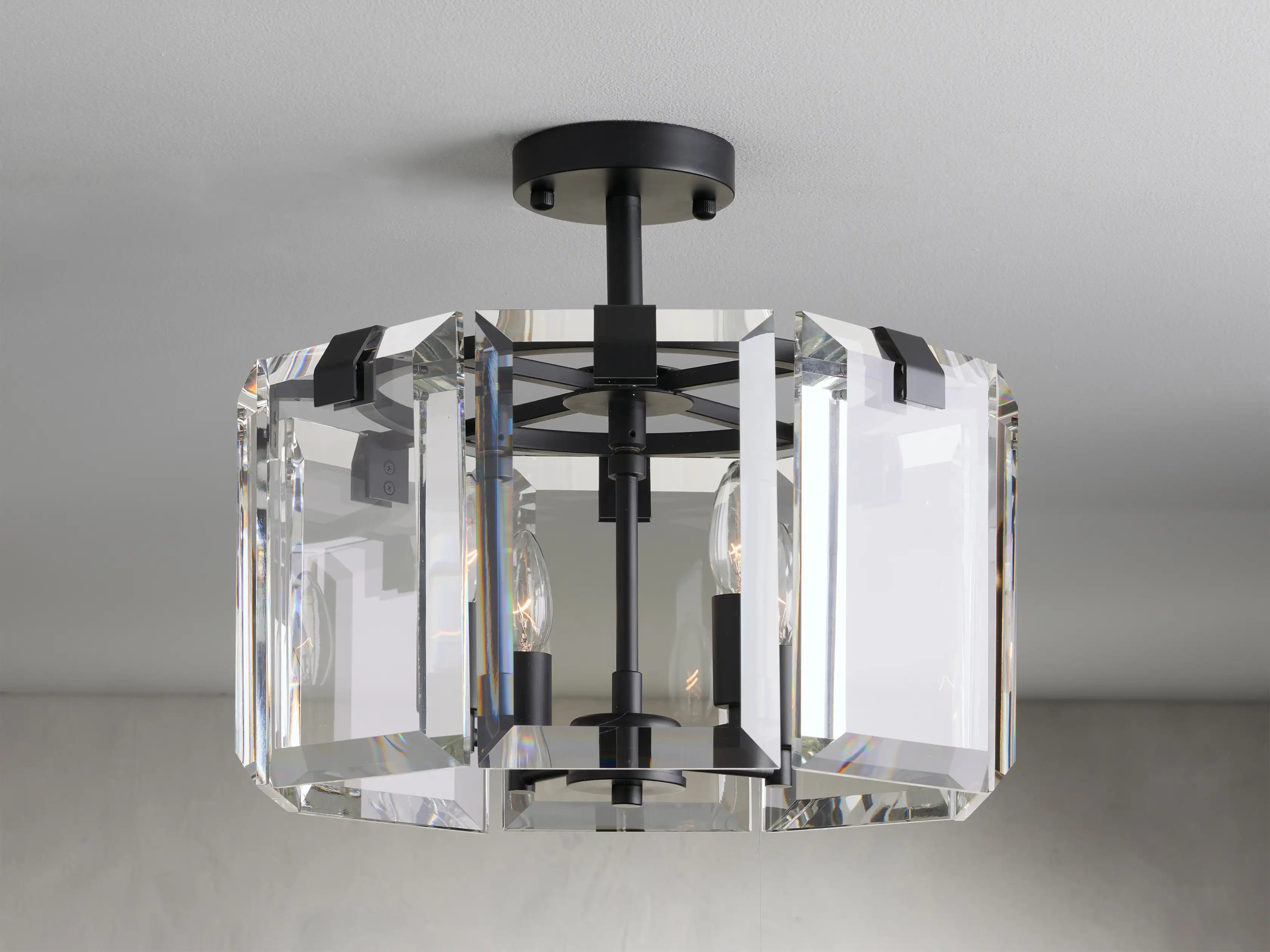 Amaya 4-Light Flush Mount Ceiling Light Fixture - Modern LED Chandelier for Bedroom, Living Room & Hallway Lighting