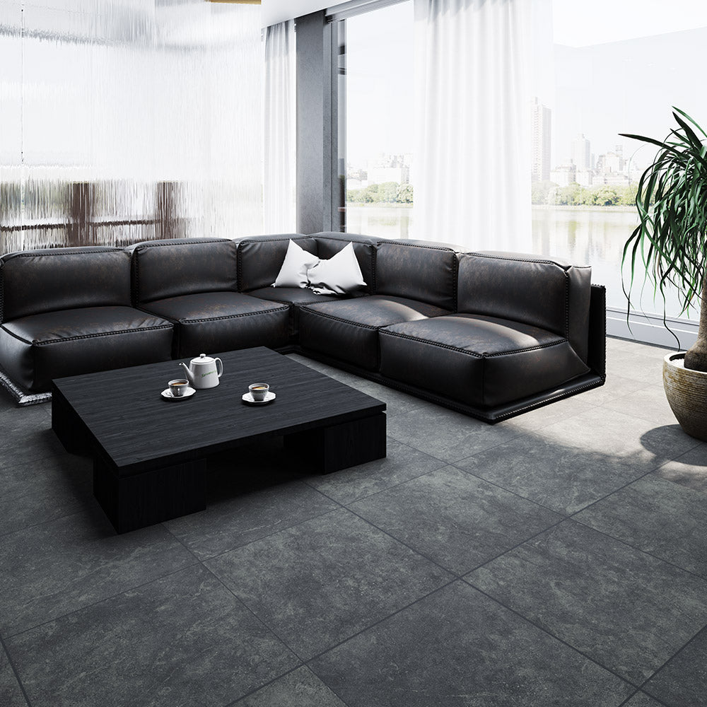 Premium Essen Charcoal 300x300mm Matte Porcelain Tile - Durable & Stylish Flooring for Kitchen, Bathroom & Living Room