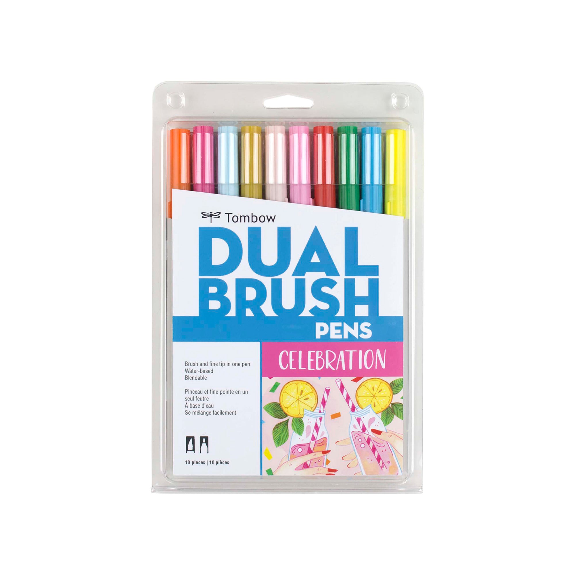 10 Pack Dual Brush Pens for Calligraphy, Hand Lettering & Art - Vibrant Colors, Fine & Broad Tips - Perfect for Bullet Journaling, Scrapbooking & DIY Projects