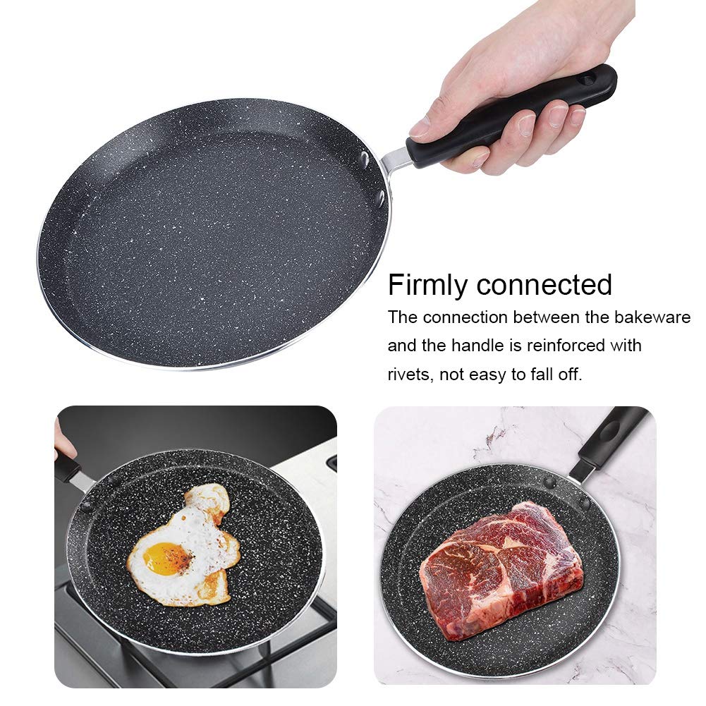 Yosoo 123 Non-Stick Frying Pan Cookware Set - 8 Inch & 10 Inch Induction Compatible Skillets for Pancakes, Eggs, Pizza - Perfect for Breakfast Cooking & Family Meals