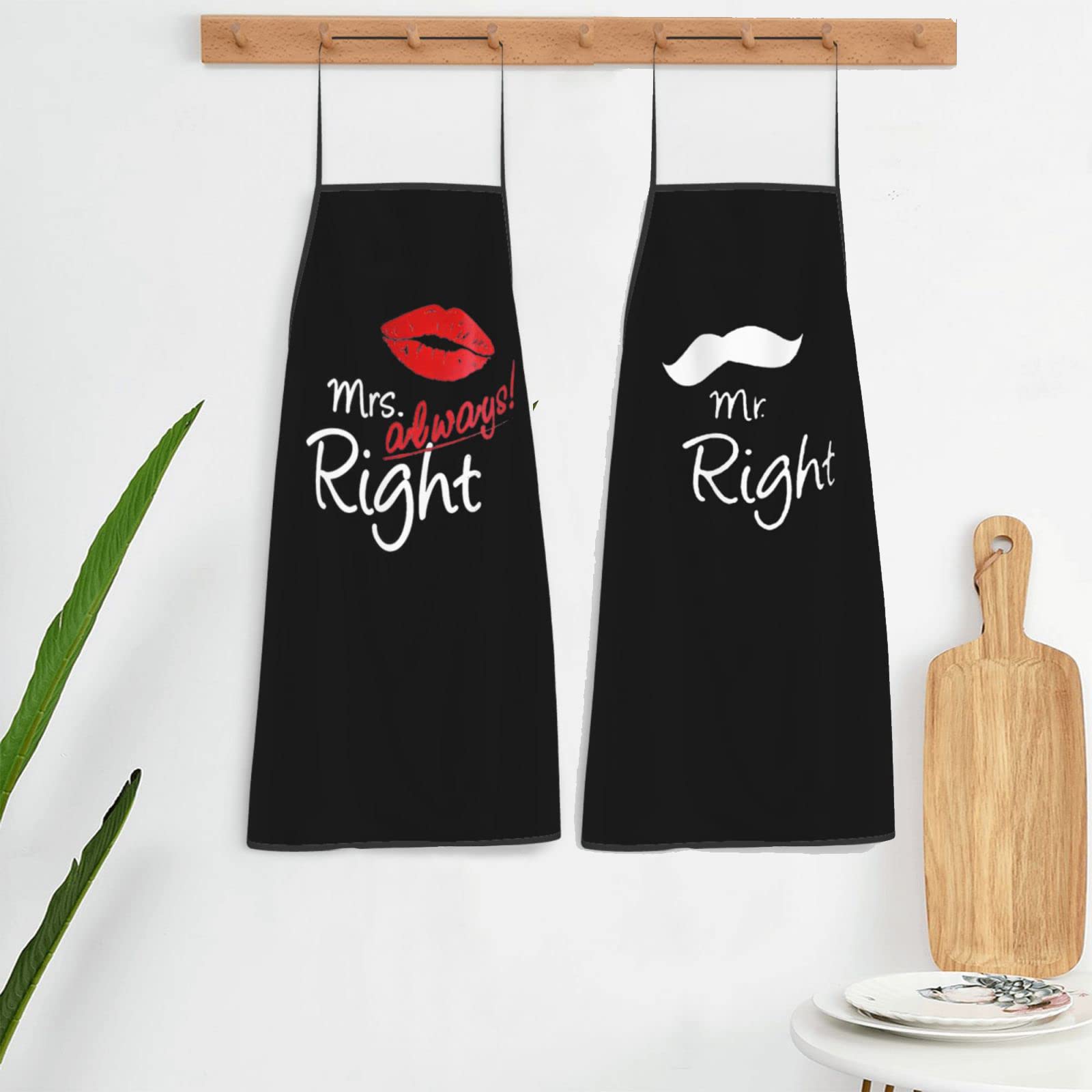 Mr and Mrs Aprons Set - Wedding Gifts for Couples, Engagement & Anniversary Presents, Bridal Shower & Christmas Gift Ideas - Perfect for Cooking Together as Newlyweds