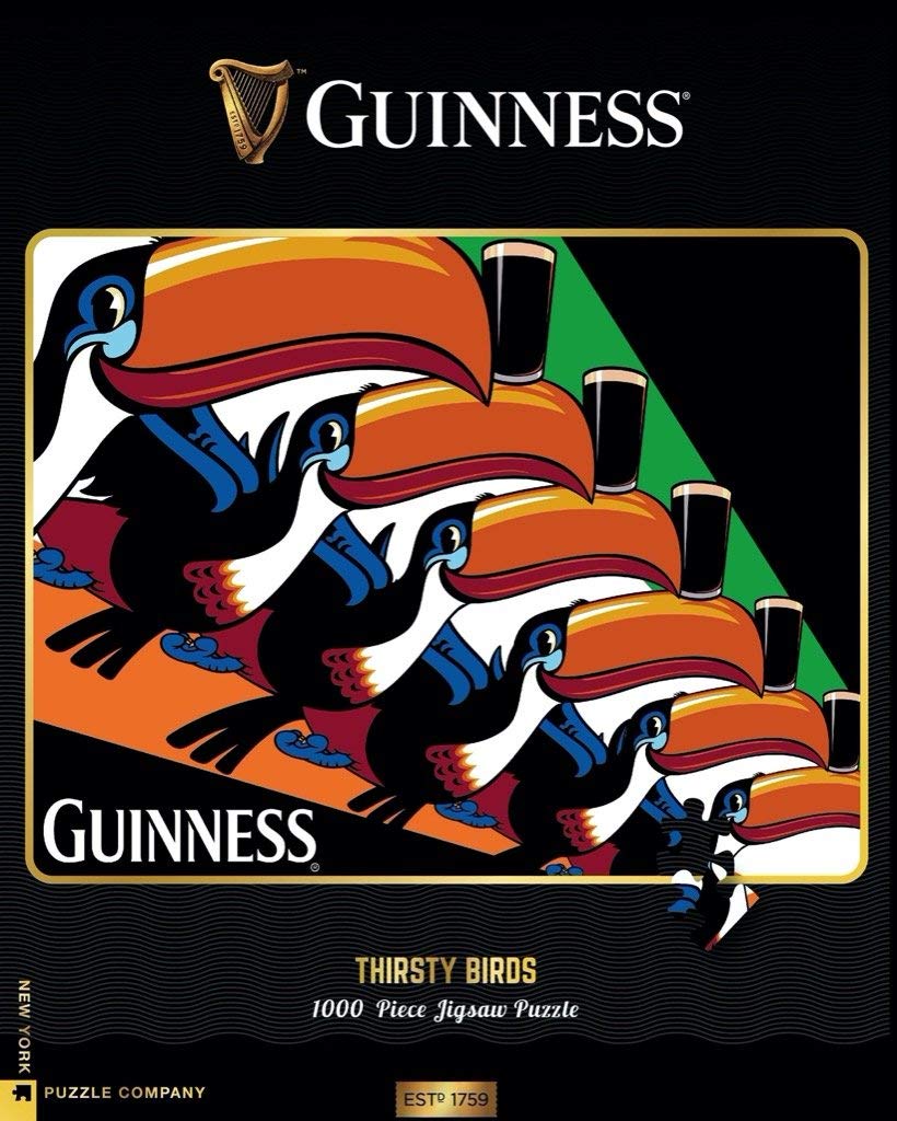 New York Puzzle Company - Guinness Thirsty Birds - 1000 Piece Jigsaw Puzzle for Adults - Challenging Art Puzzle for Home Decor & Family Game Night