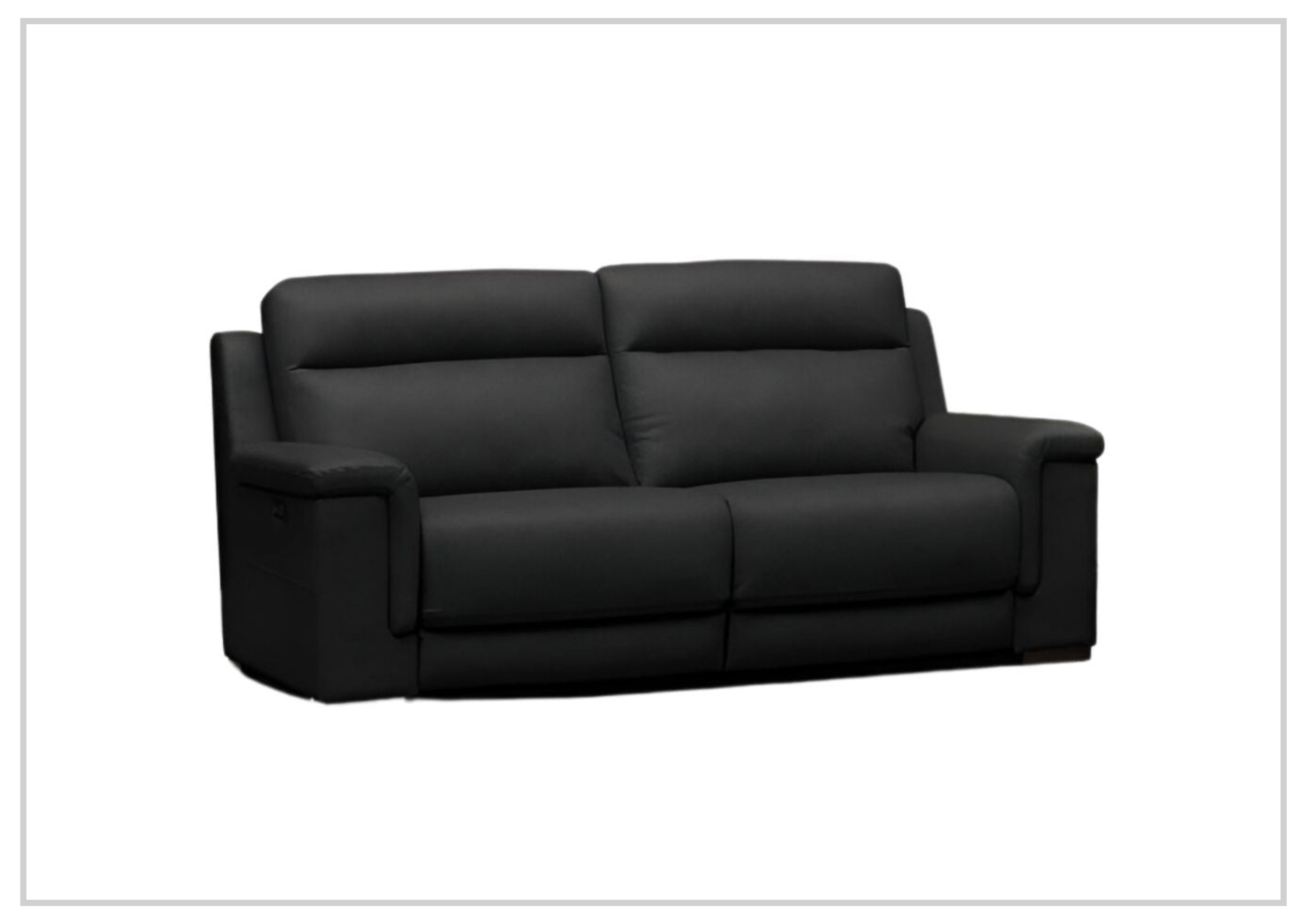 Klaussner Delano Black Power Recliner Sofa with USB Port - Modern Electric Reclining Sofa for Living Room, Home Theater & Relaxation