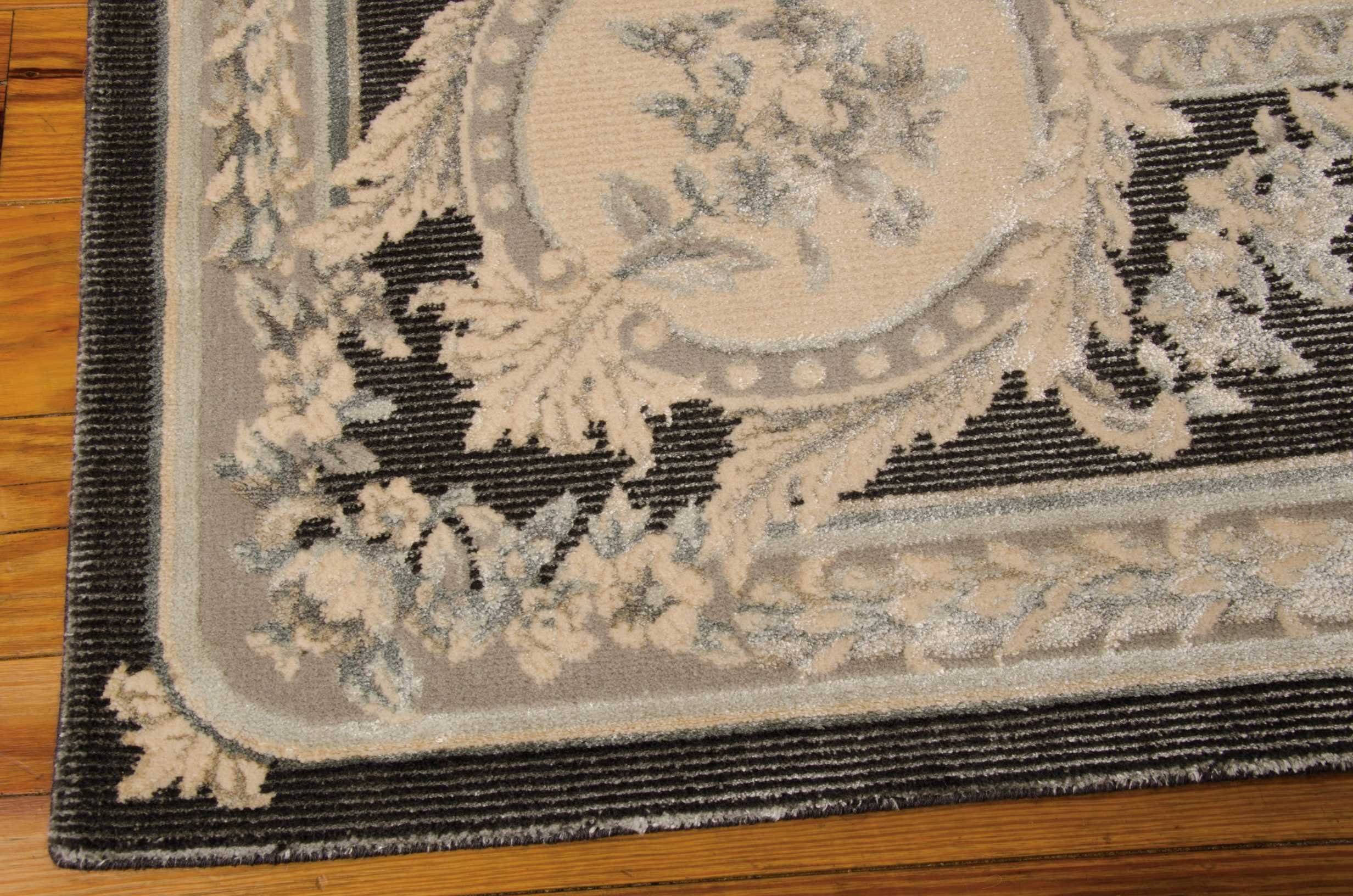 Nourison Platine Charcoal Rectangle Area Rug 3'5