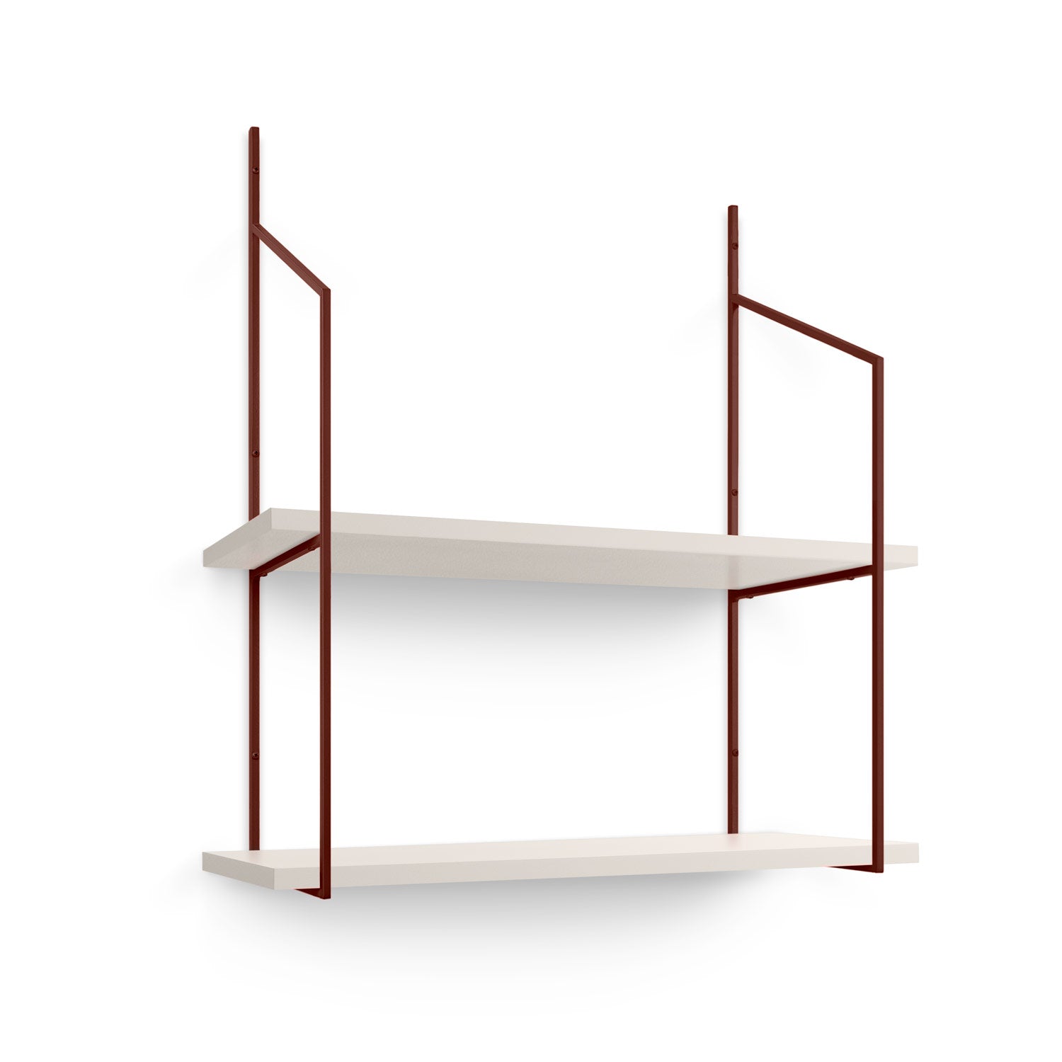 2-Tier Wall Shelf for Bathroom & Kitchen Storage - Verne Concretey Rustic Floating Shelves for Organizing Spices, Plants & Decor