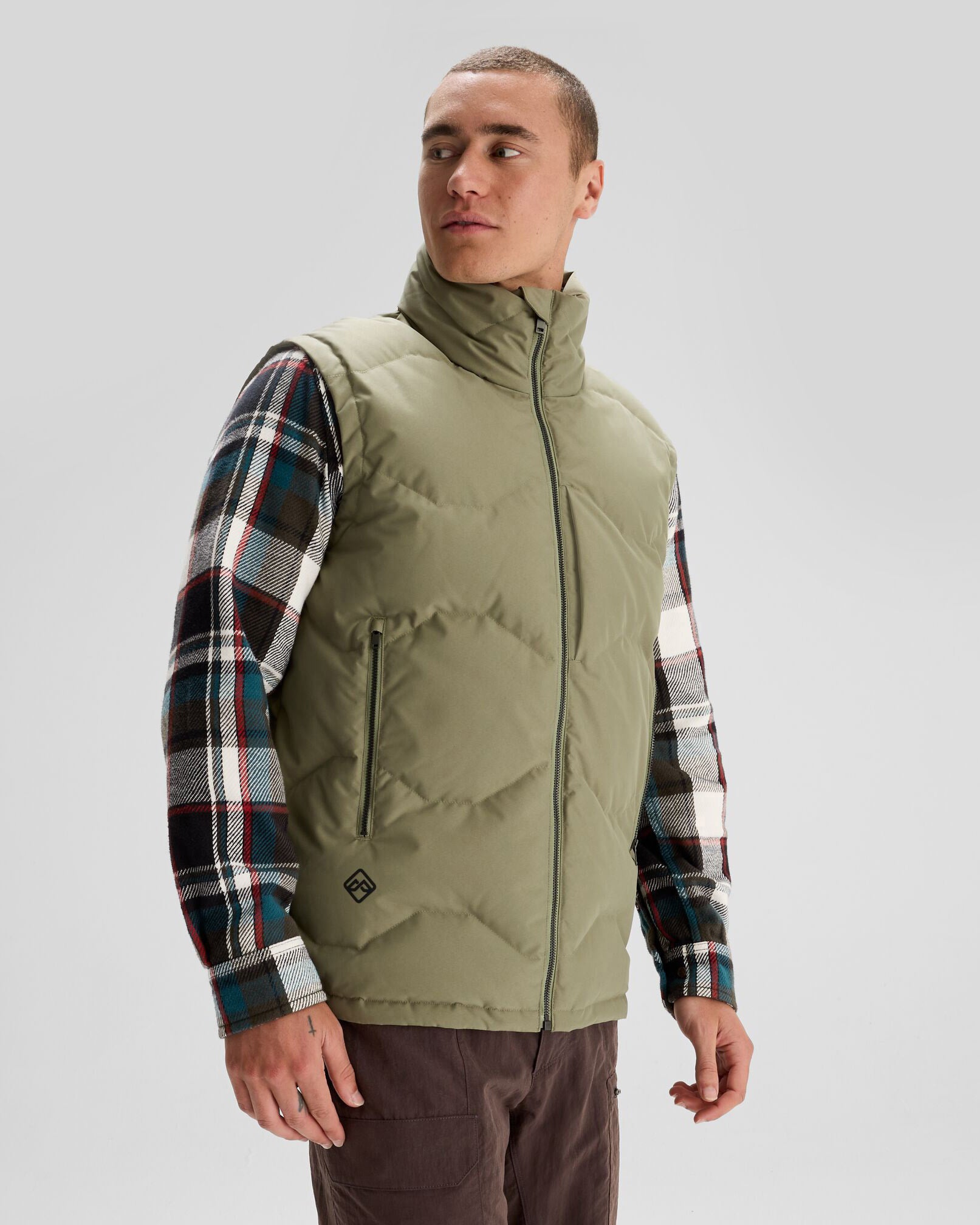 Men's Frisco X Down Vest - Lightweight Warm Winter Puffer Vest for Outdoor Activities - Beech Color