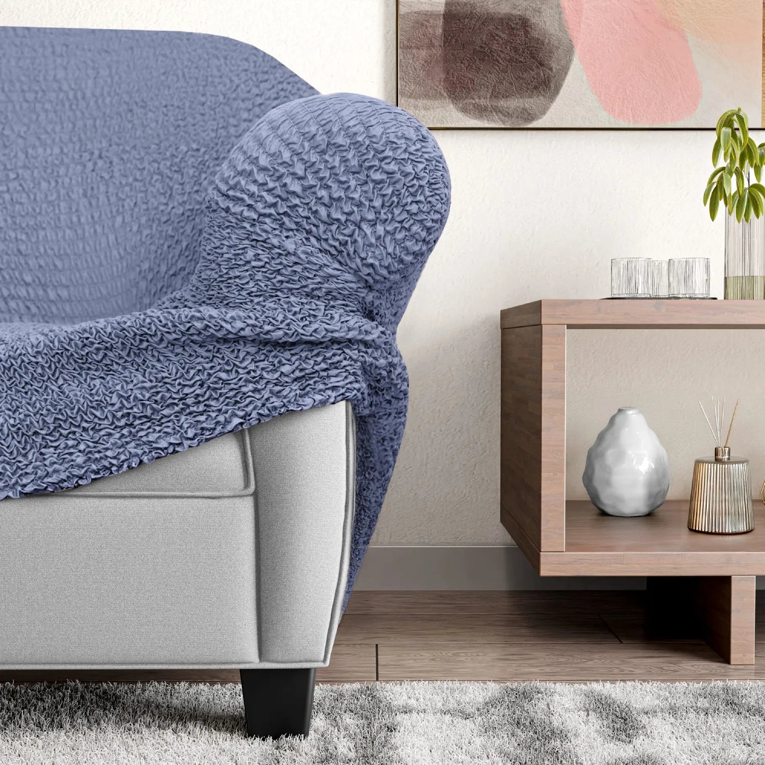 L-Shaped Sofa Slipcover with Left Chaise - Soft Microfiber Stretchable Couch Cover - Perfect for Living Room, Sectional Sofa Protection & Home Decor Upgrade