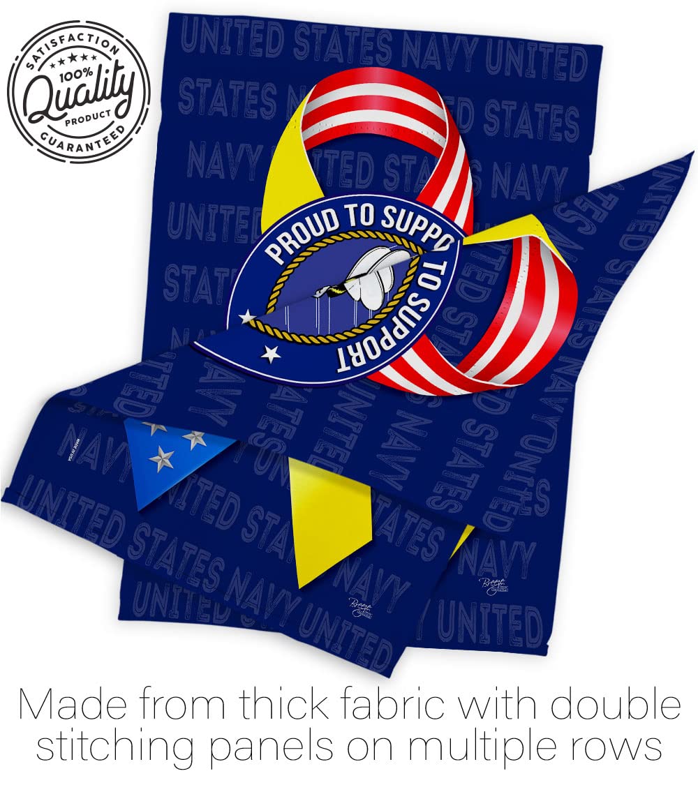 US Military Garden Flag Set - Double-Sided Navy Seabee Banner for Yard & Home Decor - Made in USA