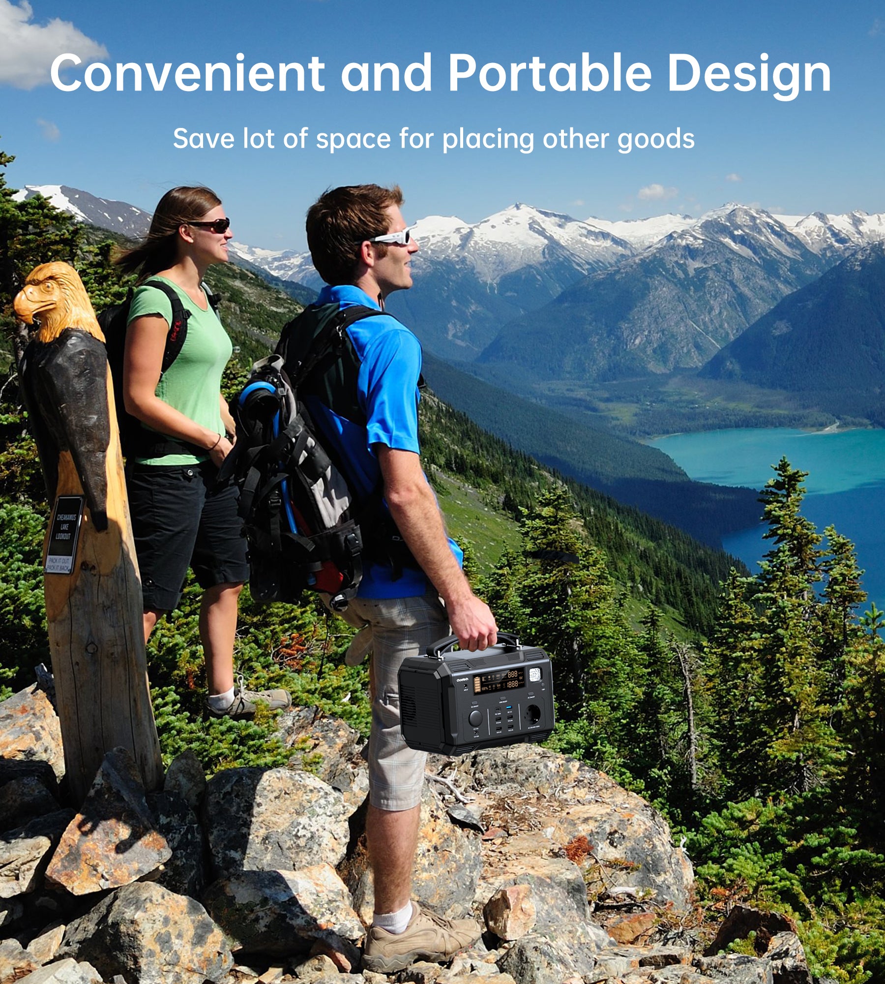 Choetech 500W Portable Power Station - Solar Generator for Camping, Outdoor Adventures & Emergency Backup Power Supply