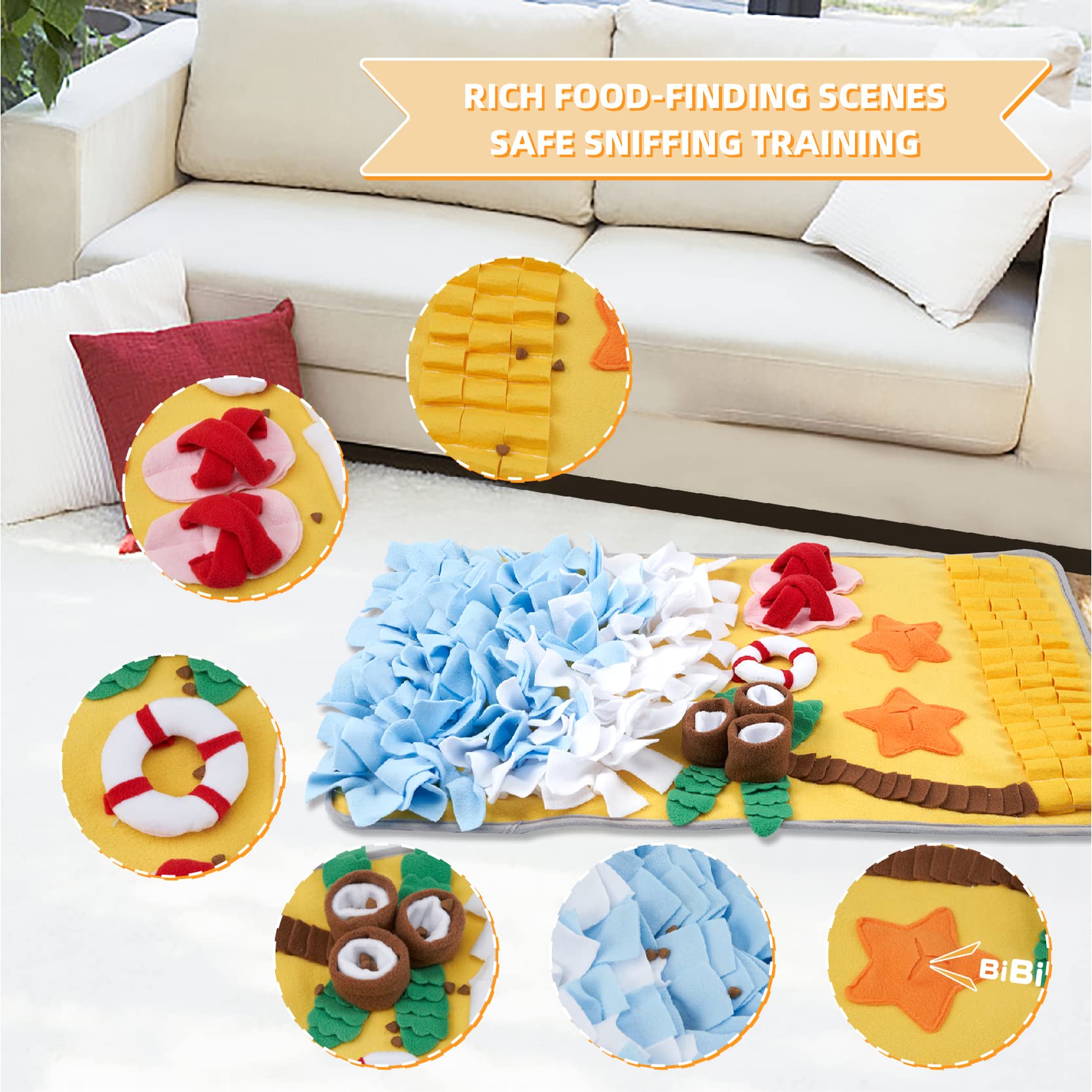 Snuffle Mat for Large Dogs & Cats - Interactive Dog Enrichment Puzzle Toy for Small, Medium & Large Breed Pets - Mental Stimulation & Slow Feeding Mat for Indoor Play & Training