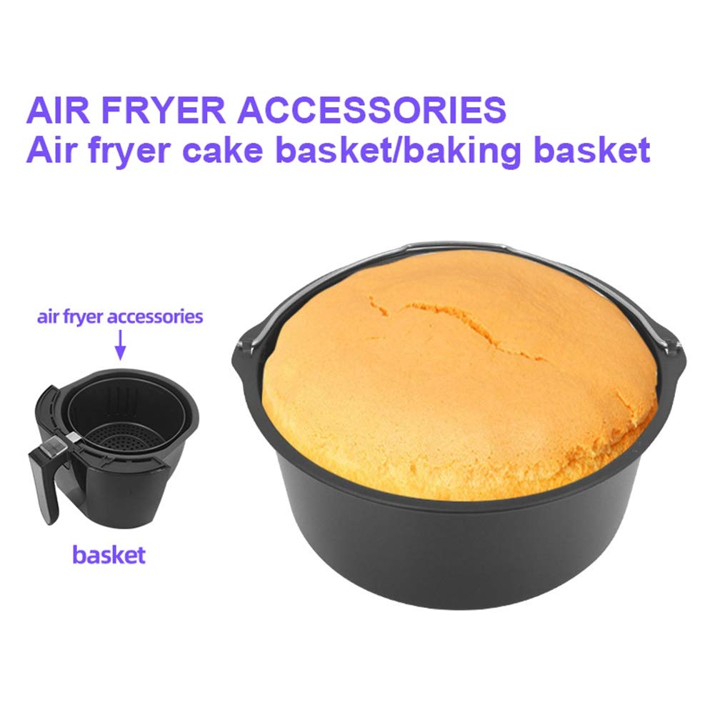 **Forart 8-Inch Air Fryer Accessories Set - Cake Barrel, Pizza Oven, Baking Basket, Grill Pan & BBQ Tray for Healthy Frying & Baking - Perfect for Homemade Pizza, Bread, Cakes & Grilling**