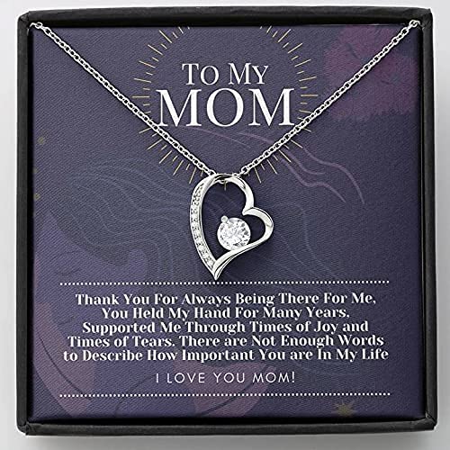 To My Mom Necklace - Forever Love Pendant with Message Card | Mother's Day, Birthday & Anniversary Gift for Mom | Thoughtful Present from Daughter | Thank You Jewelry for Always Being There | Perfect for Daily Wear, Special Occasions & Heartfelt Moments