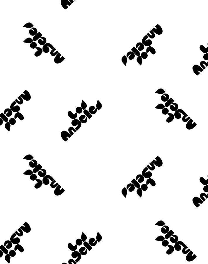 Clare V. Los Angeles Wallpaper - Black & White Geometric Peel & Stick Wallpaper for Living Room, Bedroom, or Office Decor