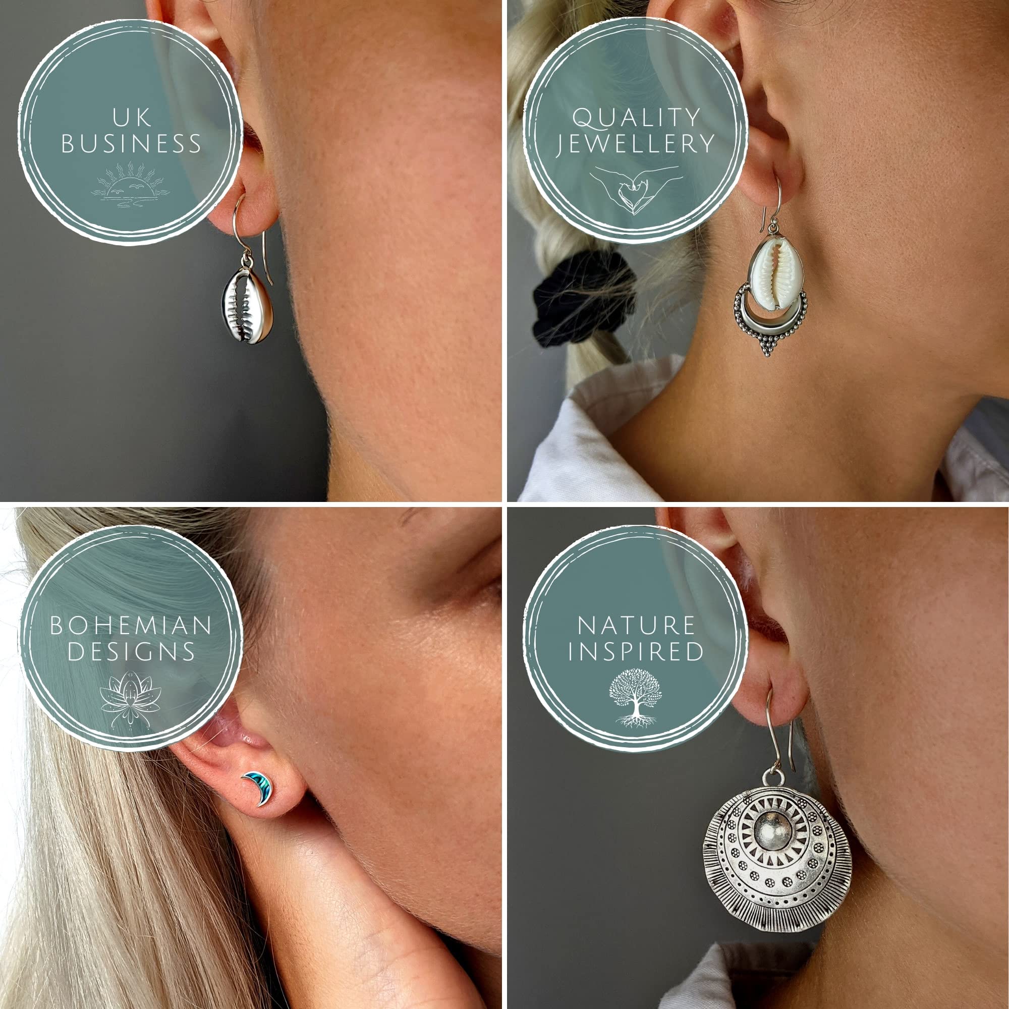 Handmade Spiral Wooden Earrings with 925 Sterling Silver Hooks - Tribal Swirl Wood Dangle Earrings for Women - Boho Chic Brown Jewelry - Perfect for Festivals, Parties & Everyday Wear