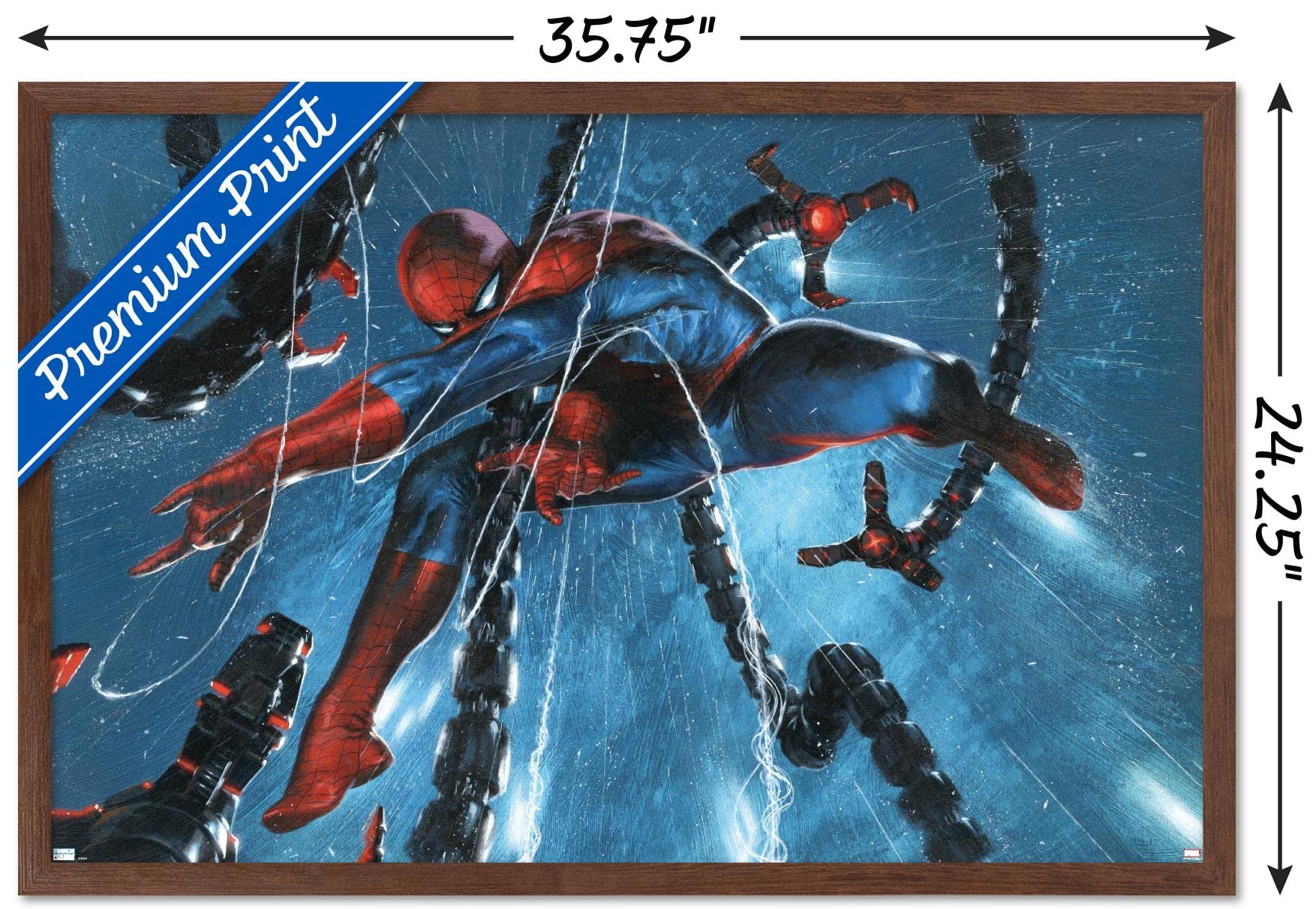 Marvel Spider-Man vs Doctor Octopus Framed Wall Art Print - 34x22.4 Inch Superhero Poster | Premium Comic Book Wall Decor for Bedroom, Game Room & Office | Gift for Marvel Fans | Perfect for Superhero-Themed Rooms, Home Theaters & Man Caves | Great for Movie Nights, Gaming & Comic Conventions