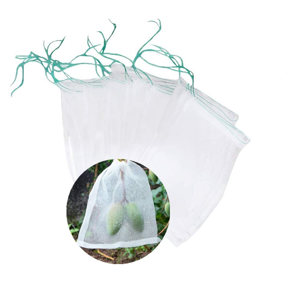 Belit 25 Pack Reusable Nylon Mesh Drawstring Bags for Fruit Protection - Breathable Net Bags for Grapes, Vegetables & Fruit Trees (11.8