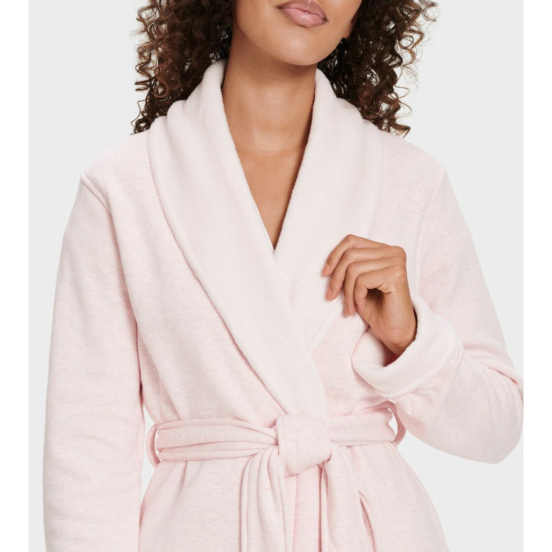UGG Women's Duffield II Robe in Seashell Pink Heather - Cozy Fleece Bathrobe for Spa, Lounge & Home Relaxation