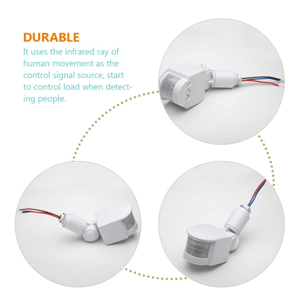 Operitacx 12V PIR Motion Sensor Controller for Outdoor Lights - White ABS Probe Human Body Detection - Perfect for Garden, Pathway, and Security Lighting
