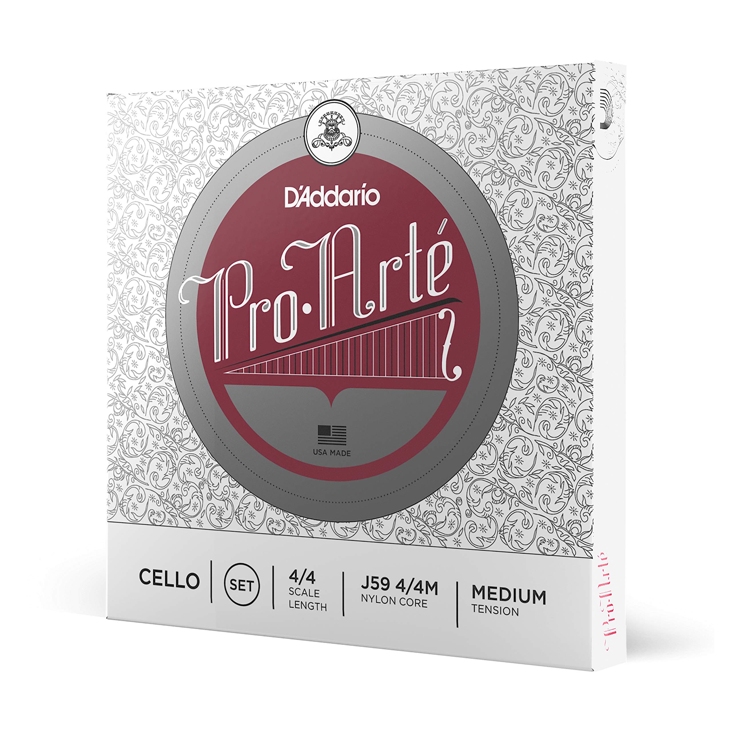 D'Addario Pro-Arte Cello Strings Set - 4/4 Size Medium Tension for Professional Cellists | Perfect for Classical Performances, Orchestras & Music Practice