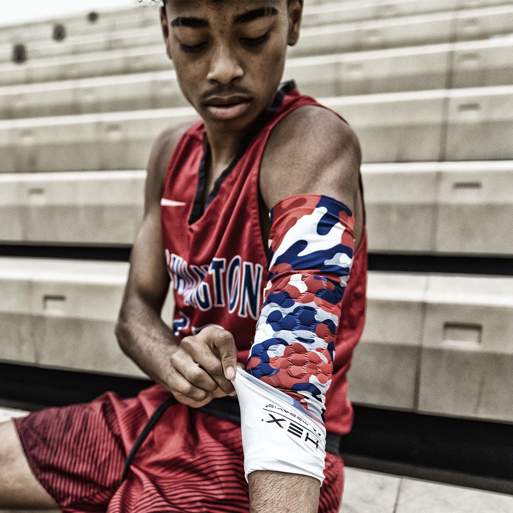 HEX® Reversible Basketball Arm Sleeve - Single Arm Compression Sleeve for Shooting & Sports Performance - Perfect for Basketball, Training & Outdoor Activities