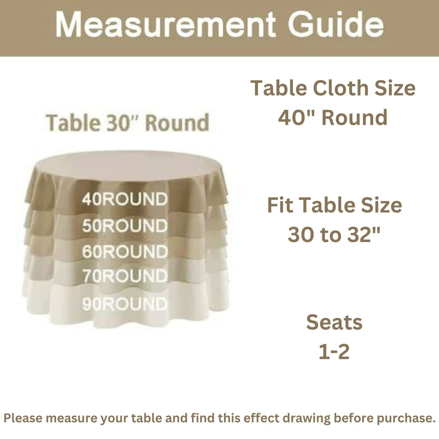 Premium Cotton Round Tablecloth - 40 Inch Beige Table Cover for Study, Dastarkhan & Tea Time | Fits 2-Seater Round/Oval Dining Tables | Washable & Wrinkle-Resistant for Daily Use & Special Occasions