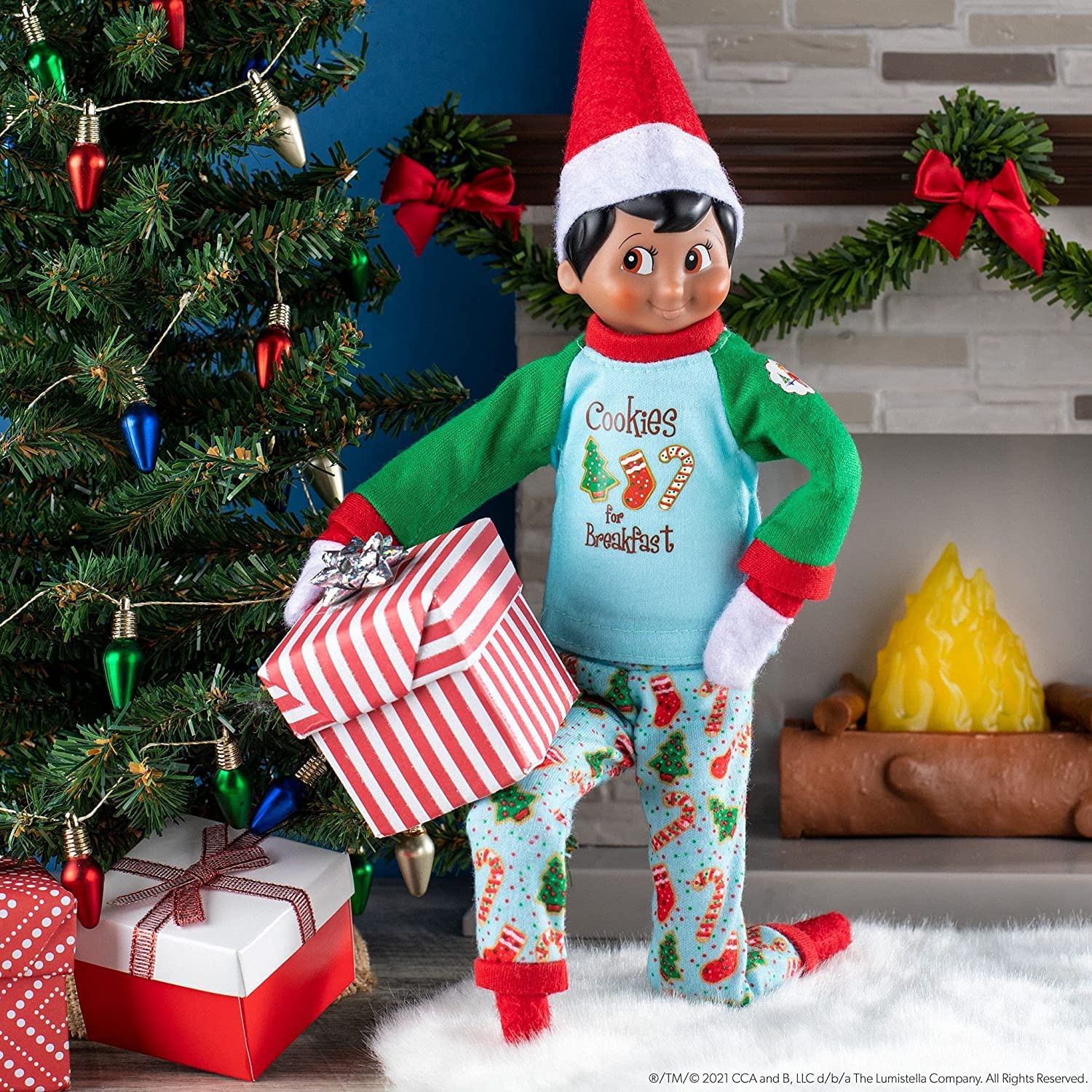 Elf on The Shelf Christmas Tradition Box Set - Blue Eyed Elf, Storybook & Yummy Cookies PJ's Claus Couture Accessories Bundle | Holiday Decor, Family Tradition, Christmas Eve Fun