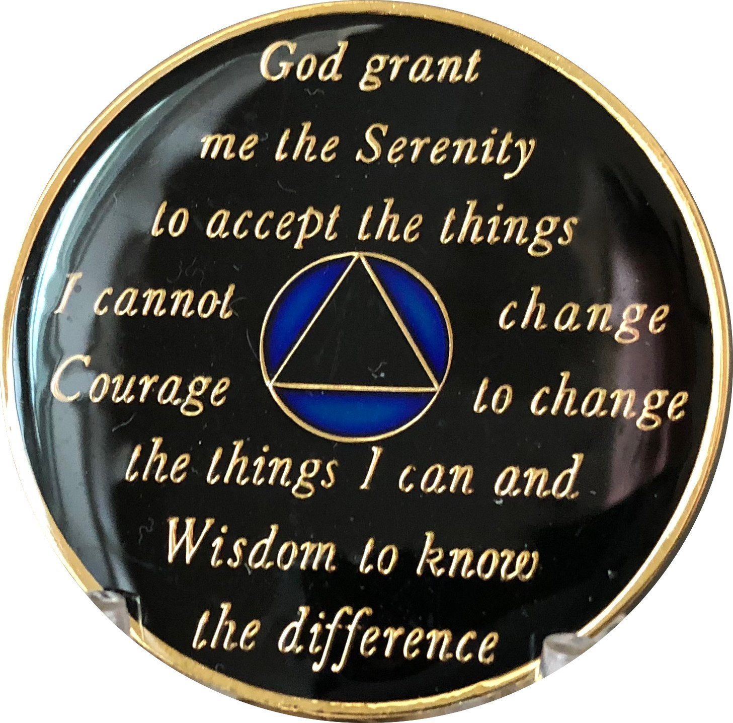 25 Year AA Medallion - Glossy Blue Metallic Tri-Plate Gold Plated Chip XXV - Perfect for Anniversary Gifts, Collectibles & Commemorative Displays