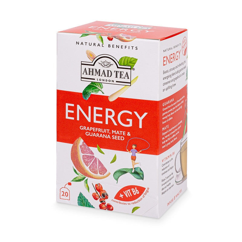Ahmad Tea Natural Benefits Herbal Tea - Organic, Caffeine-Free, Relaxing & Detoxifying - Perfect for Stress Relief, Sleep Aid & Wellness Routine