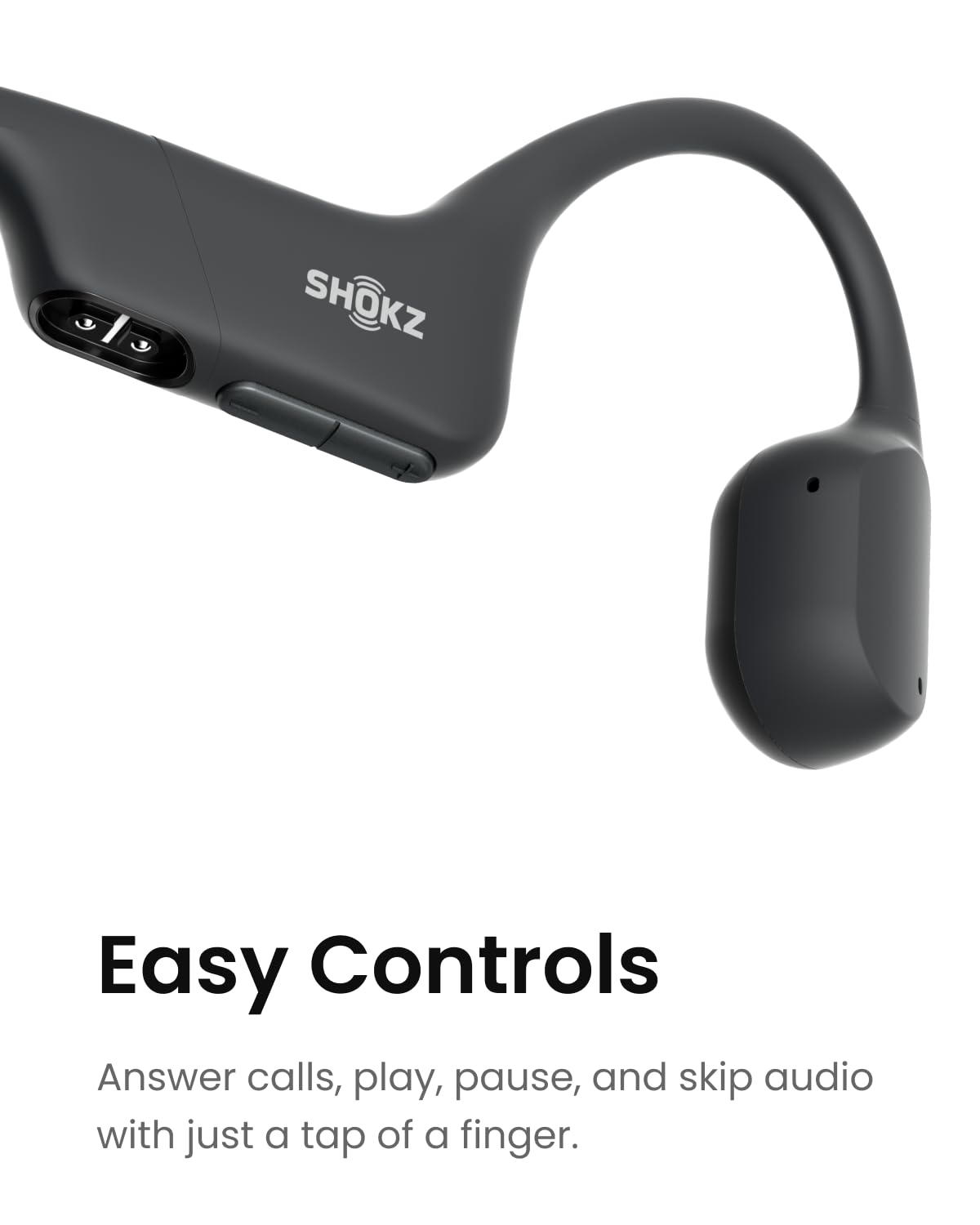 SHOKZ OpenRun SE Wireless Bone Conduction Headphones - Open-Ear Bluetooth Sports Earphones with Mic | IP55 Waterproof | 8-Hour Battery Life | England Athletics Recommended | Perfect for Running, Cycling & Workouts (Comet Grey)