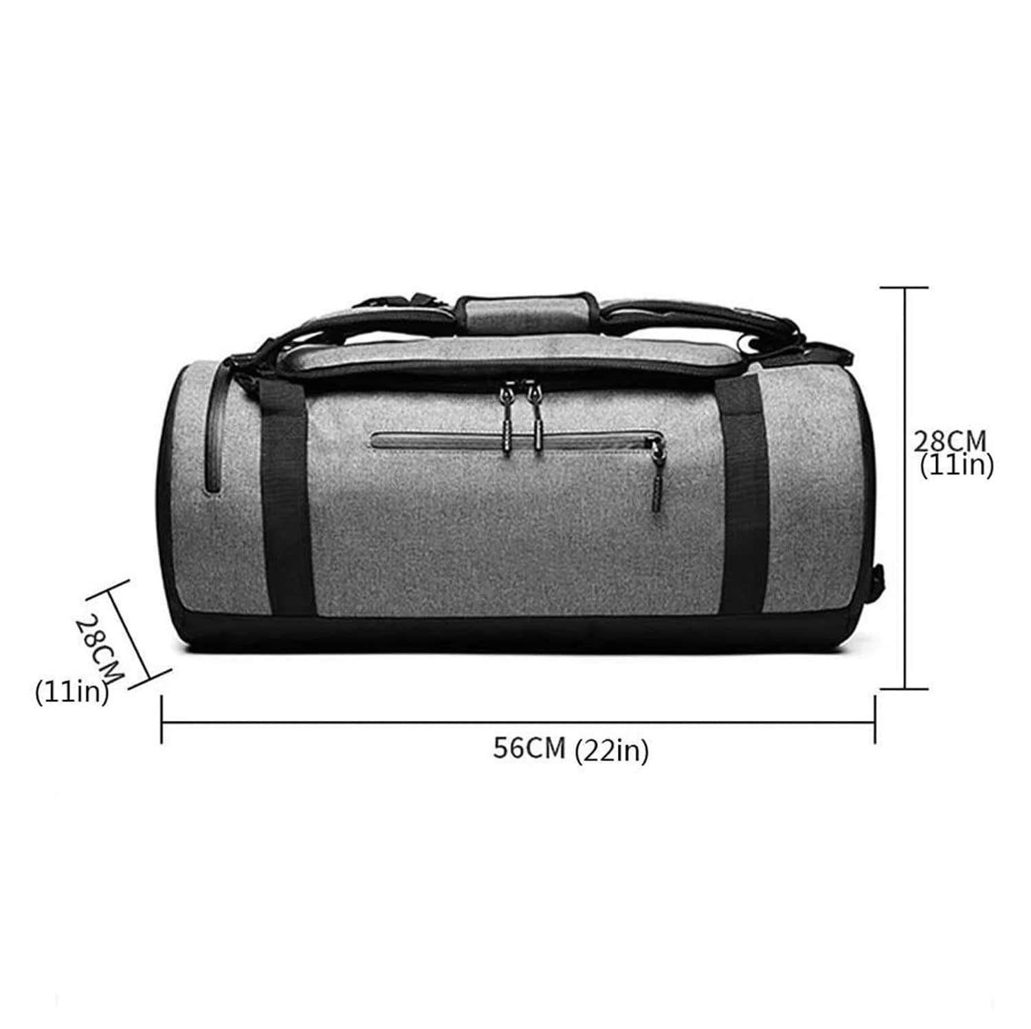 Lightweight Waterproof Gym Bag for Men & Women - Multifunctional Sports Duffel with Wet/Dry Pocket & Shoe Compartment - Perfect for Workout, Travel & Fitness (Gray)