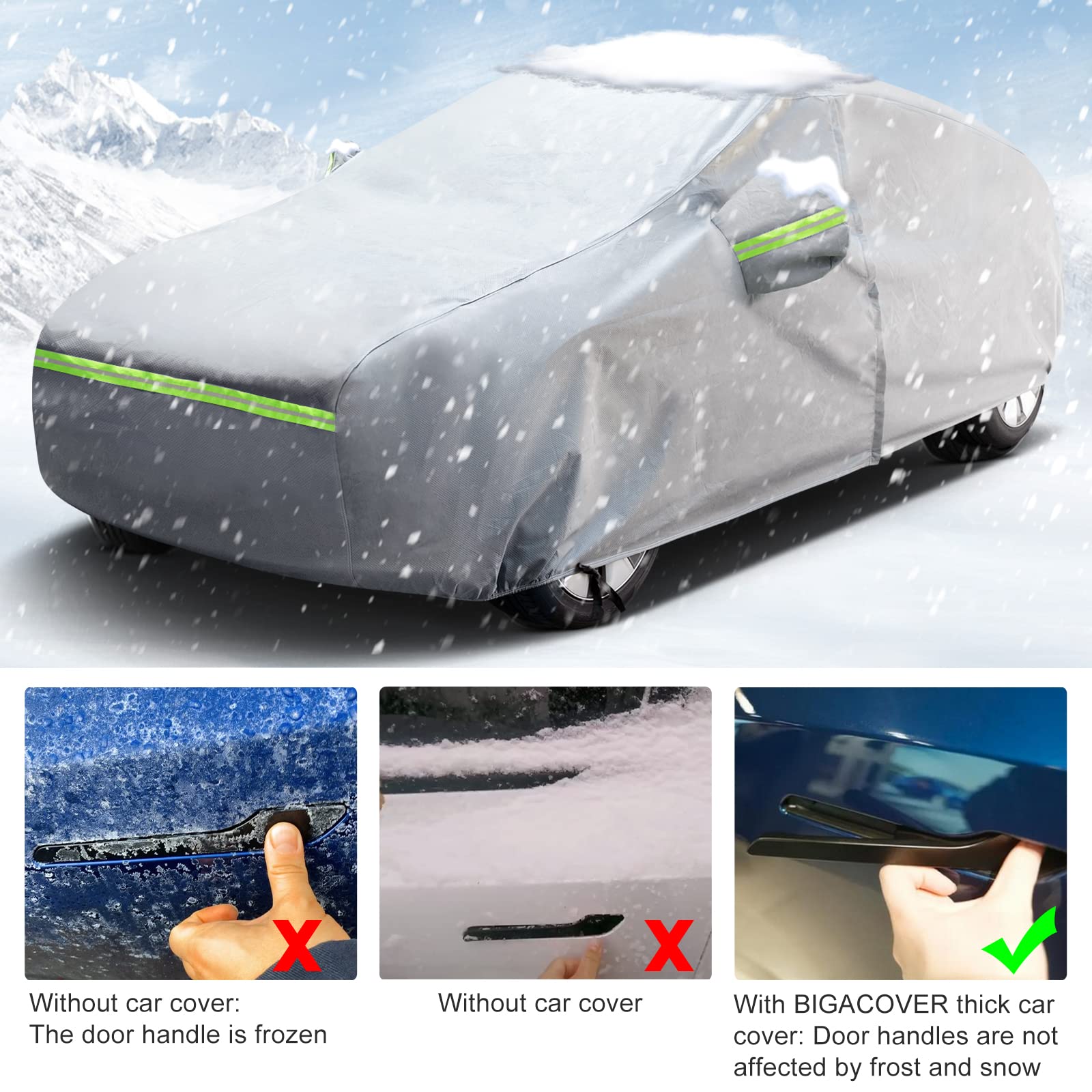 Tesla Model Y Full Car Cover with Charge Port Opening - Waterproof, All-Weather Heavy Duty Protection - Snowproof & Windproof Outdoor Car Cover with Door Zipper & Storage Bag - Perfect for Winter, Travel & Long-Term Parking Protection