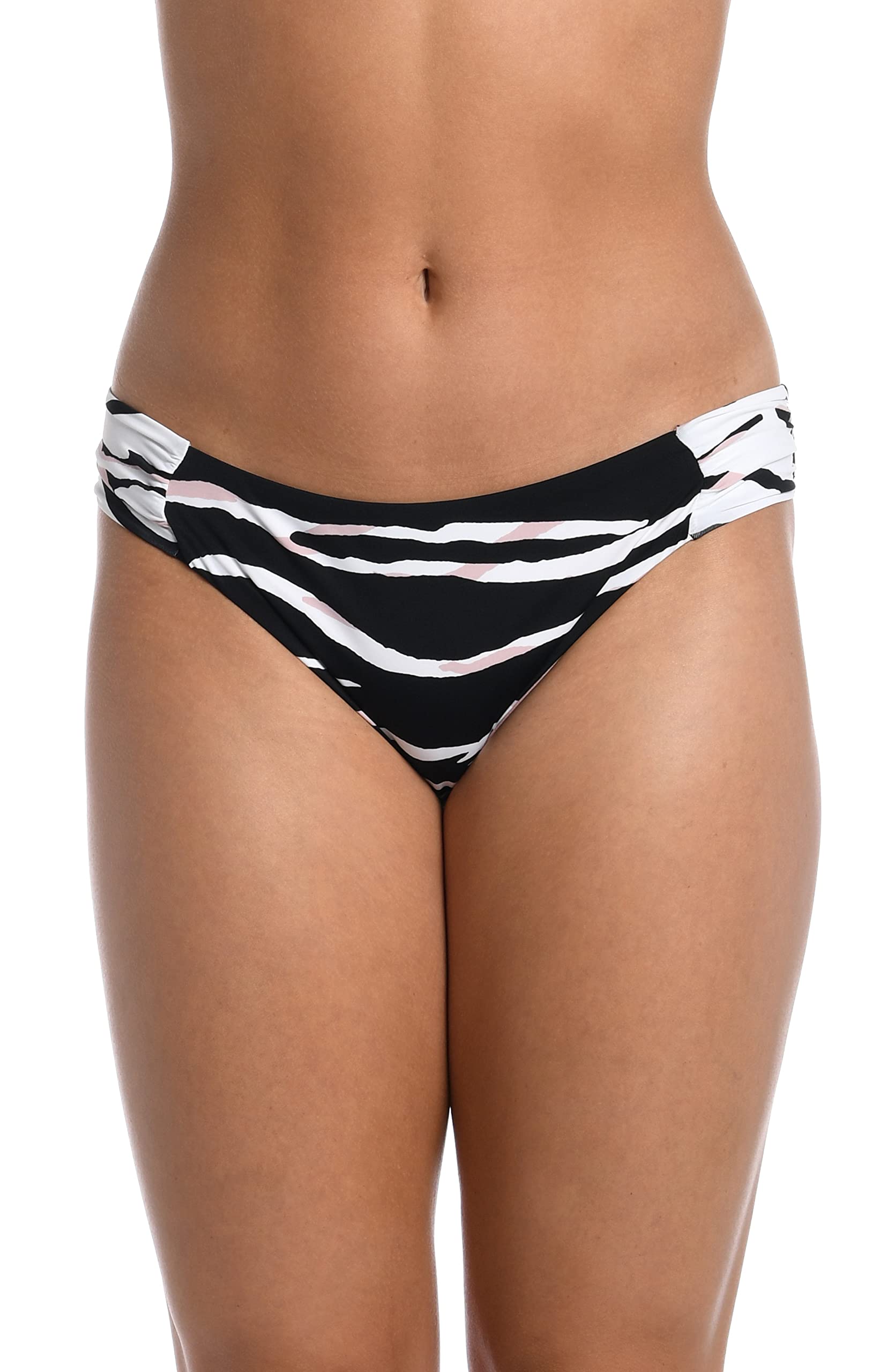 AMAVI Side Shirred Hipster Bikini Swimsuit Bottom - High Waisted Cheeky Swimwear for Women, Summer Beach Vacation & Pool Party