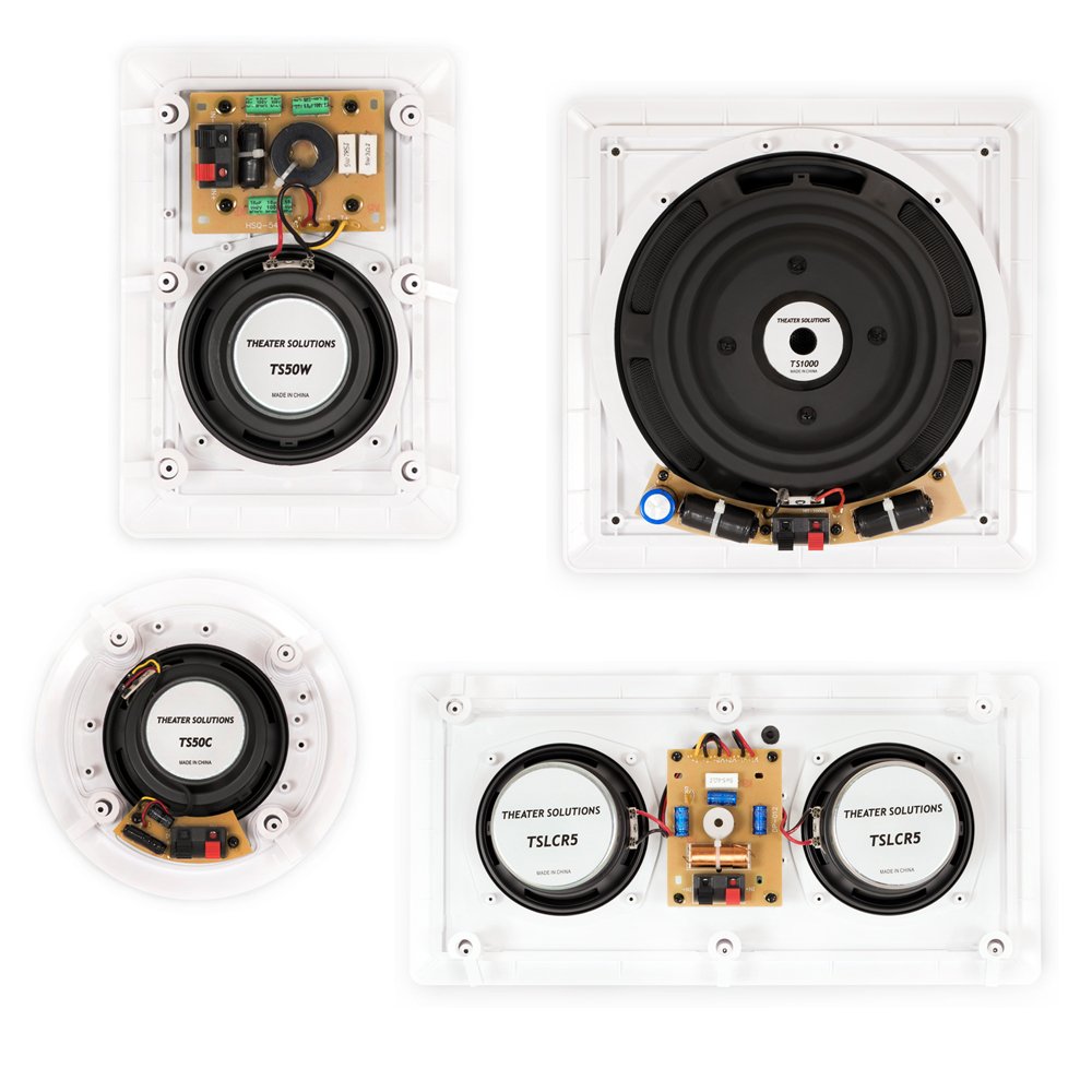 Theater Solutions TST55 In-Wall & In-Ceiling 1150W 5.1 Channel Home Theater Speaker System - Perfect for Home Cinema, Gaming & Music Listening