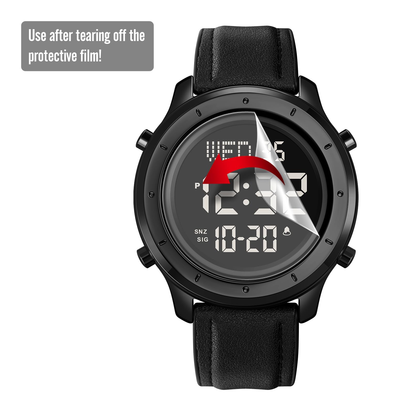 Gosasa Men's Sports Digital Watch - Waterproof LED Stopwatch with Countdown, 12/24 Hour Display & Multifunction for Running, Gym, Swimming & Outdoor Activities