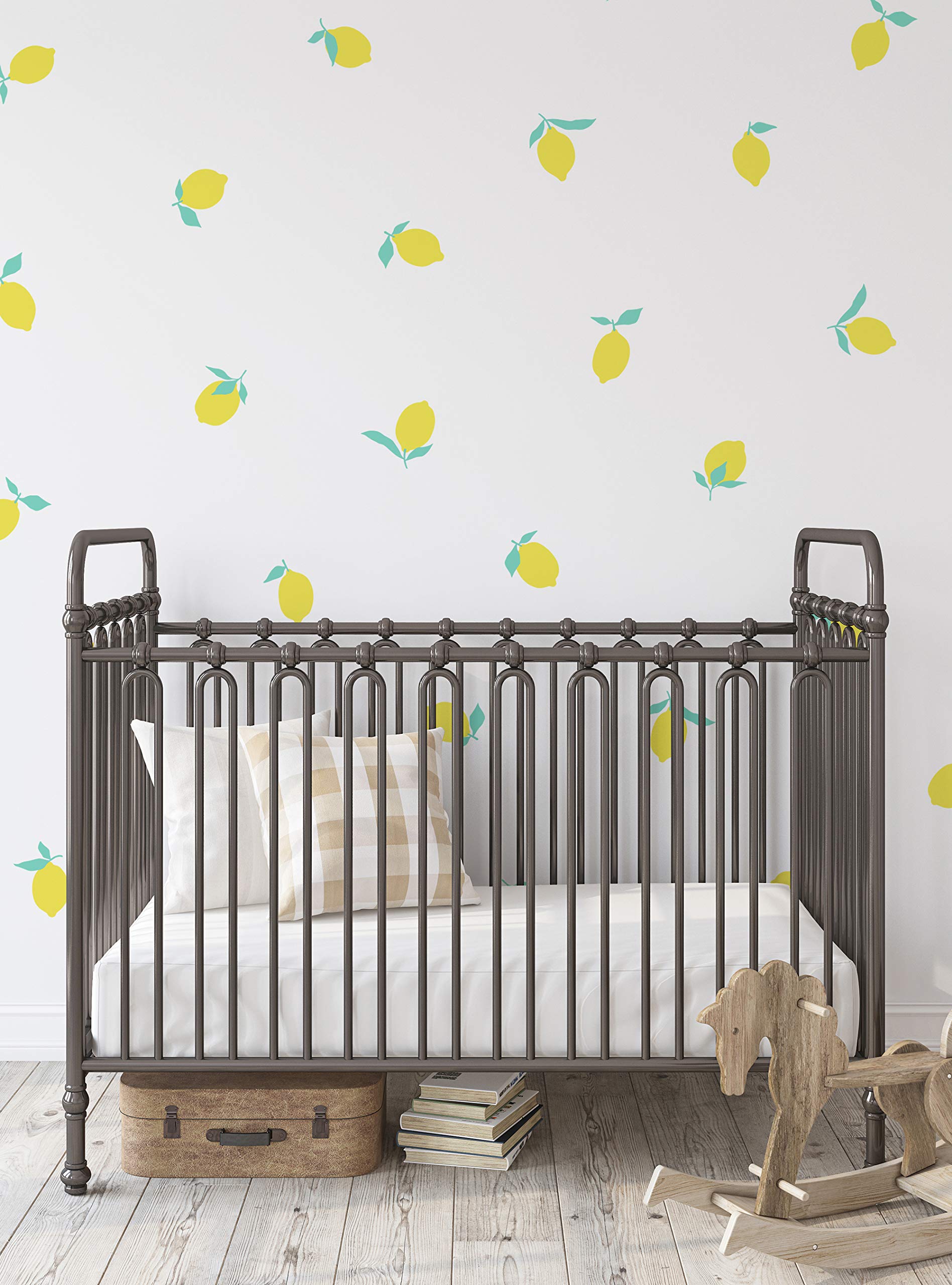 Simple Shapes Lemon Fruit Wall Decal - Peel & Stick Vinyl Stickers for Kitchen, Nursery, or Office Decor (Scheme C) - Easy DIY Home Decoration