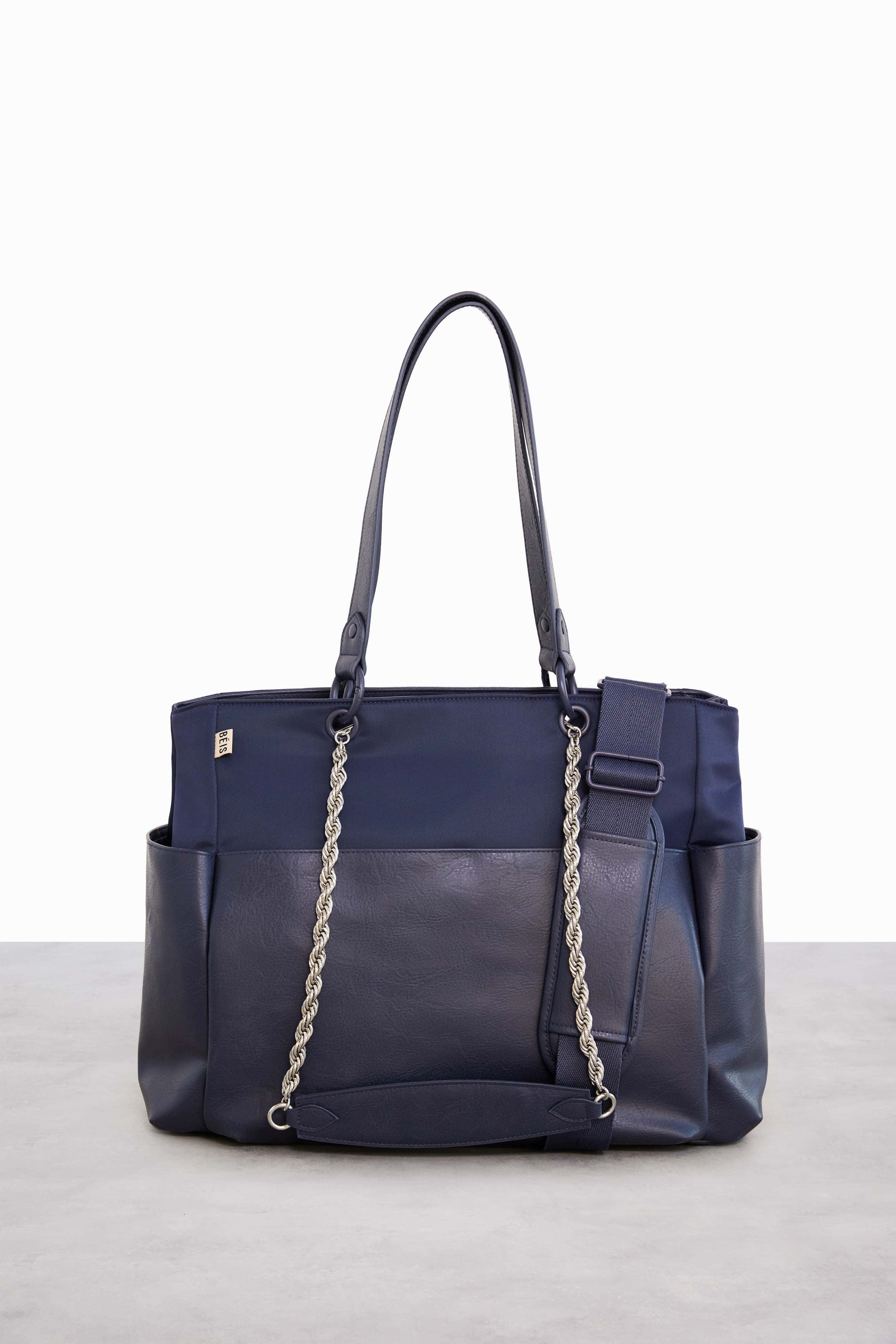 Premium Navy Blue Diaper Bag for Moms - Large Waterproof Baby Bag with Insulated Bottle Pockets & Changing Pad - Perfect for Travel, Daycare & On-the-Go Parenting