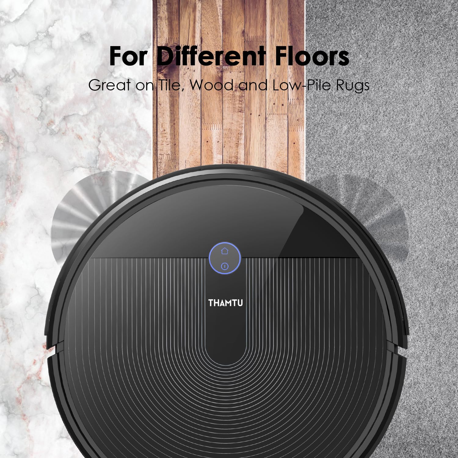 Smart Robot Vacuum Cleaner 2500Pa with WiFi App Control - Powerful Suction for Pet Hair, Hard Floors & Carpets - Ideal for Home Cleaning & Pet Owners