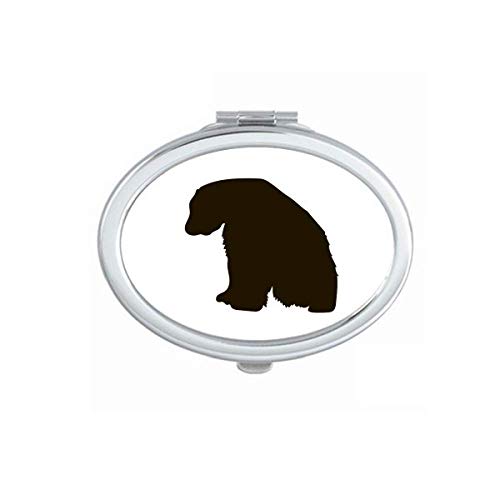DIYthinker Black Polar Bear Animal Design Portable Folding Mirror - Double-Sided Handheld Makeup Mirror for Travel, Home, and Vanity Use