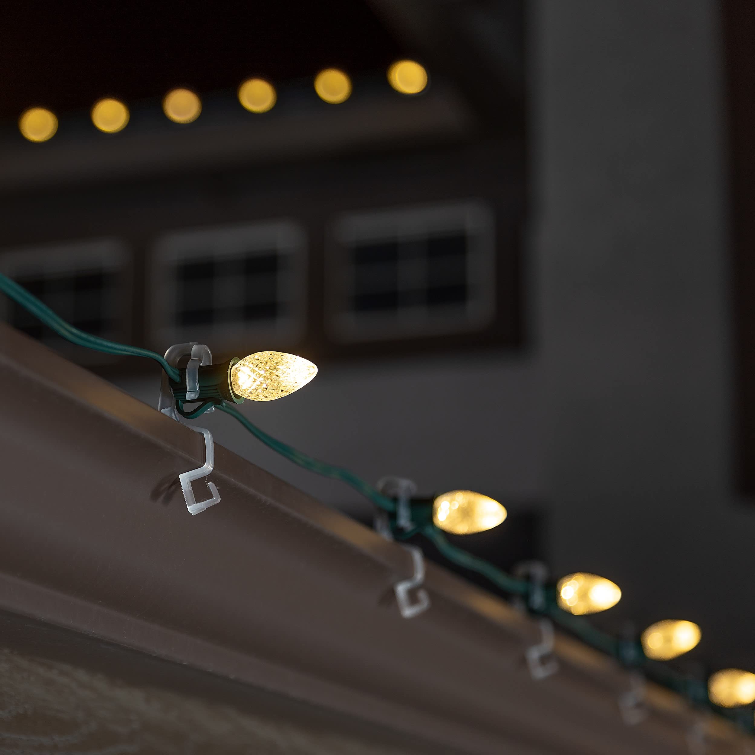 Green LED C7 Christmas Lights - 500 Count Faceted Bulbs with 2 SMD LEDs for Indoor & Outdoor Holiday Decor | Perfect for Tree Trimming, House Lighting, and Festive Yard Displays